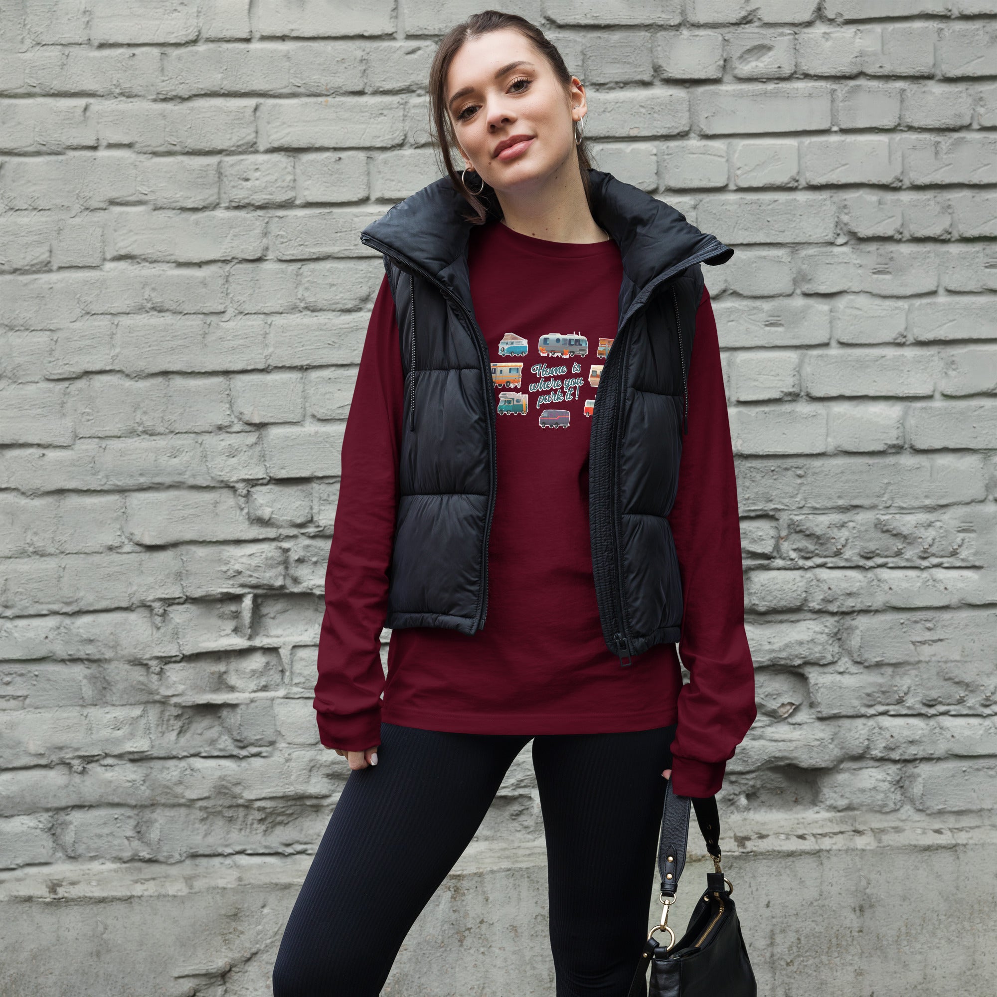 T-shirt unisexe à manches longues Square Vintage Campers