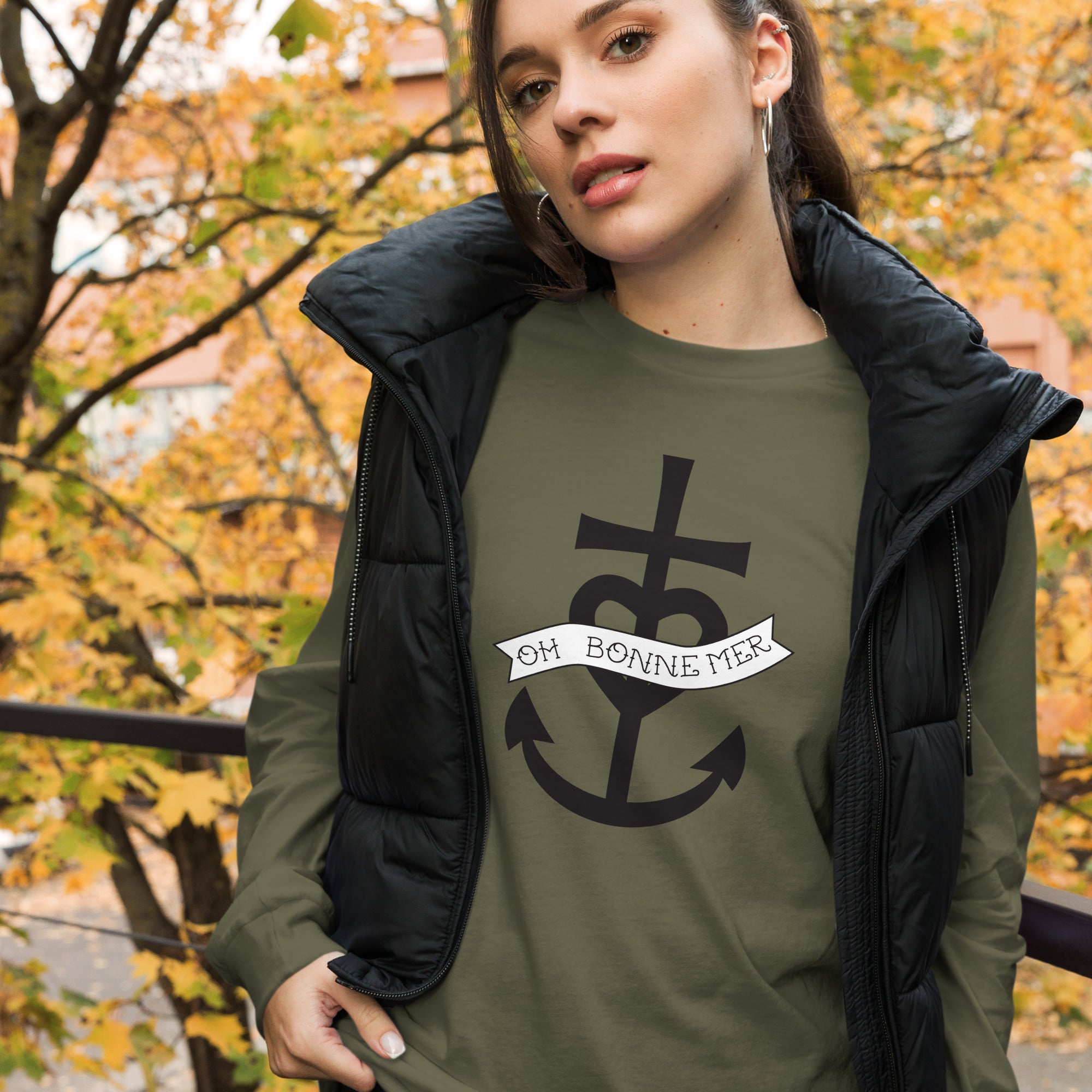 Unisex Long Sleeve Tee Oh Bonne Mer 1 large pattern