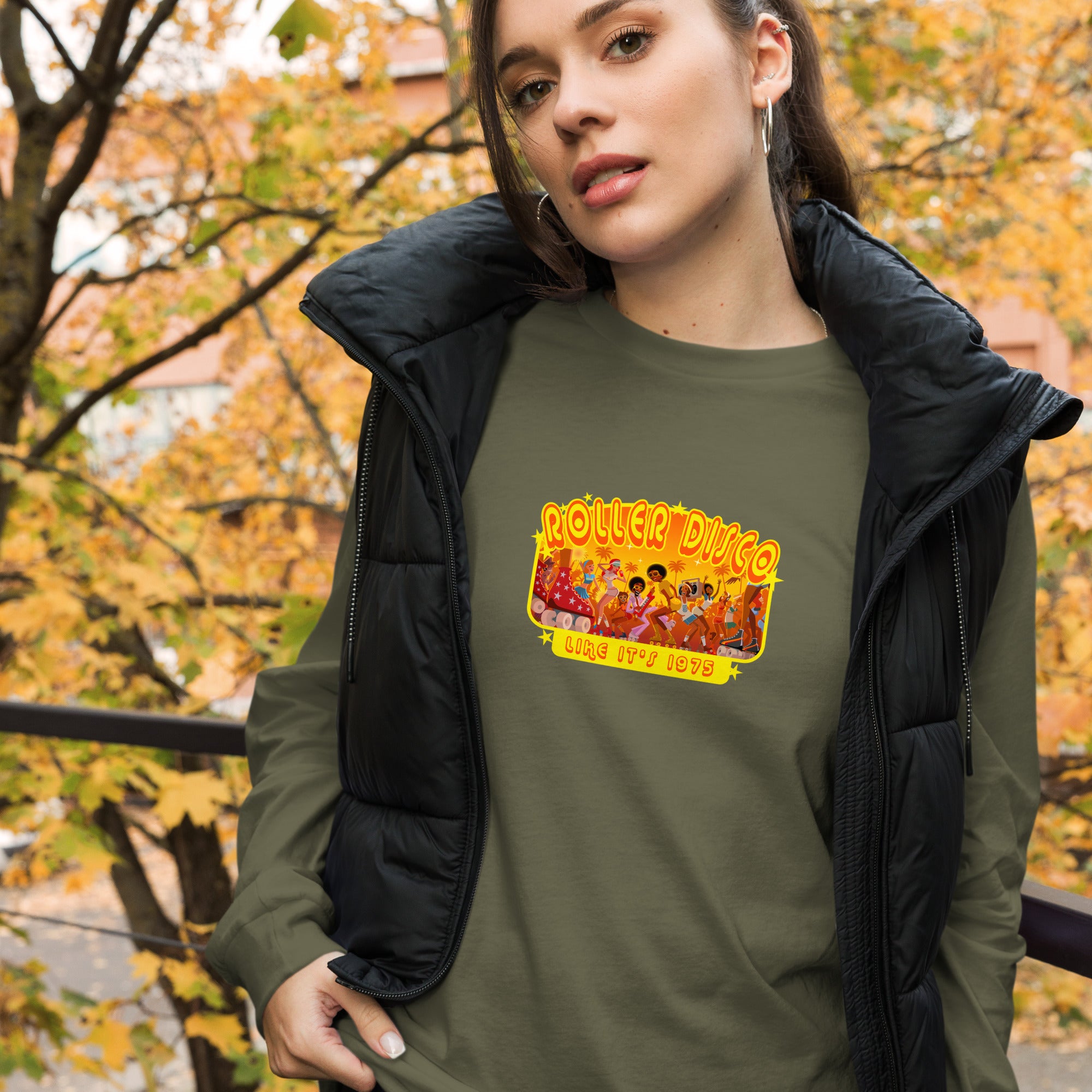 T-shirt unisexe à manches longues Roller Disco 1975