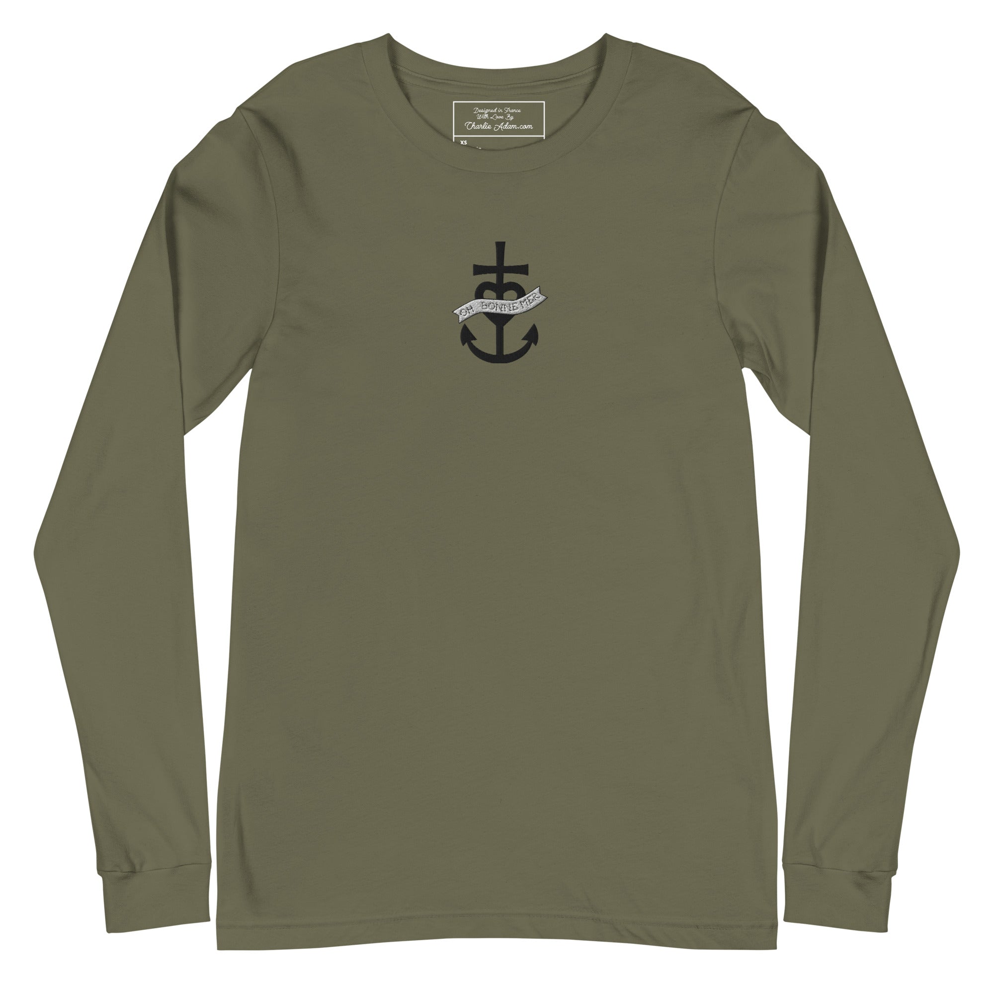 Unisex Long Sleeve Tee Oh Bonne Mer 1 embroidered pattern