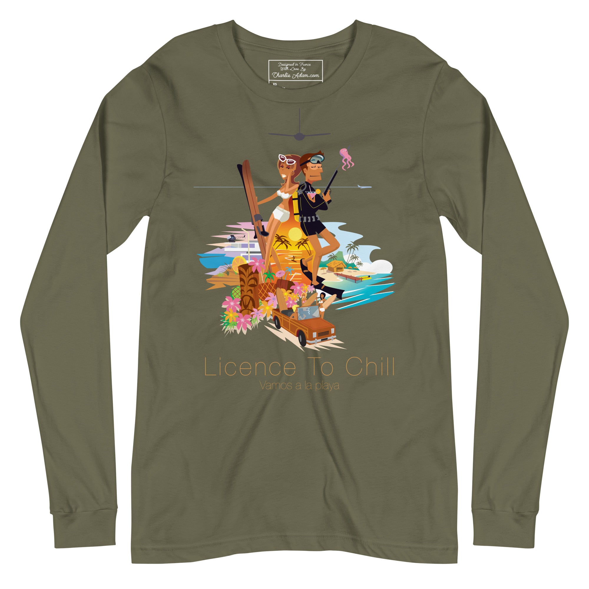Unisex Long Sleeve Tee License to Chill Vamos a la Playa