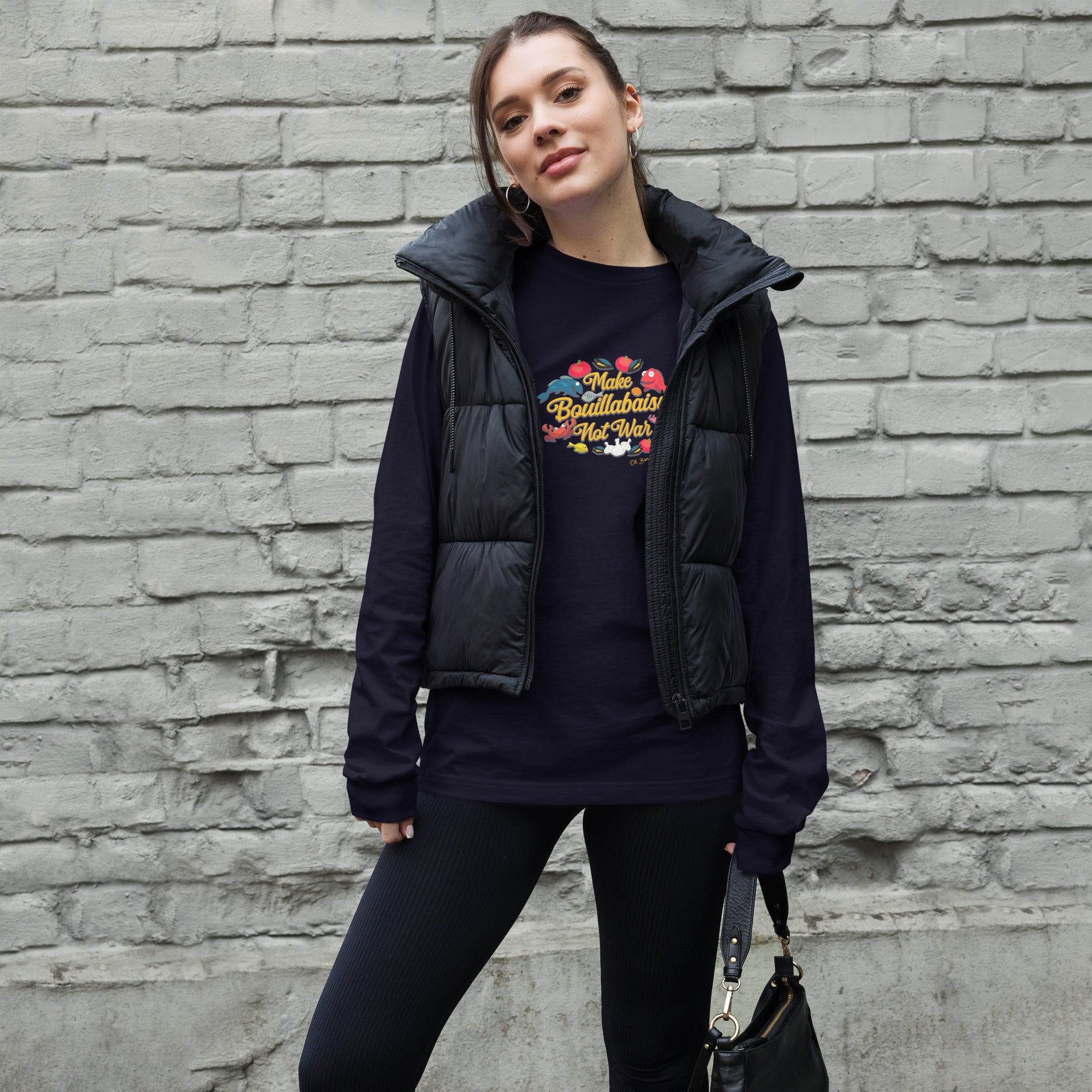 T-shirt unisexe à manches longues Make Bouillabaisse Not War