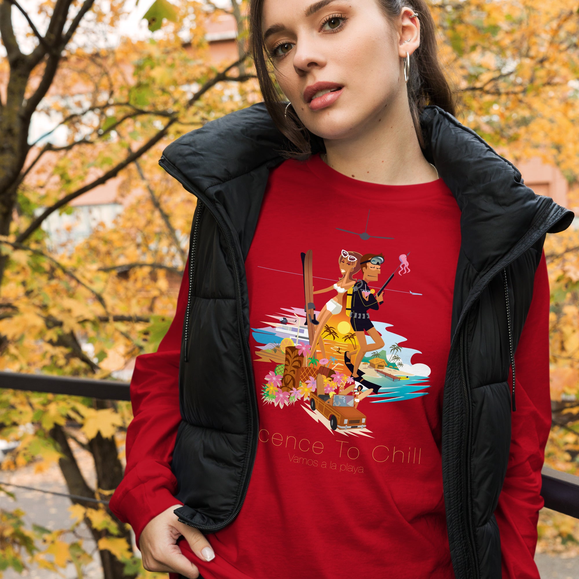 Unisex Long Sleeve Tee License to Chill Vamos a la Playa
