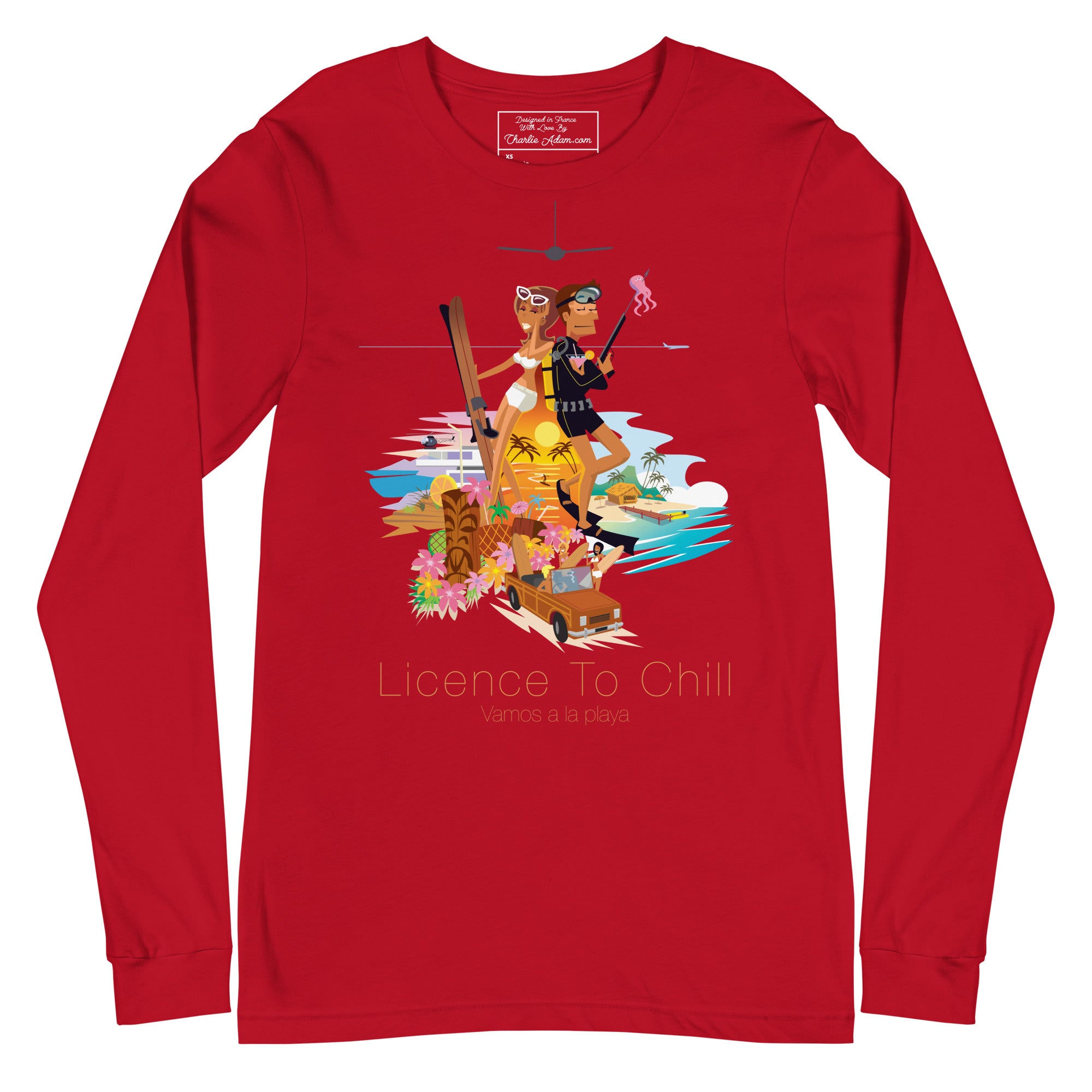 Unisex Long Sleeve Tee License to Chill Vamos a la Playa