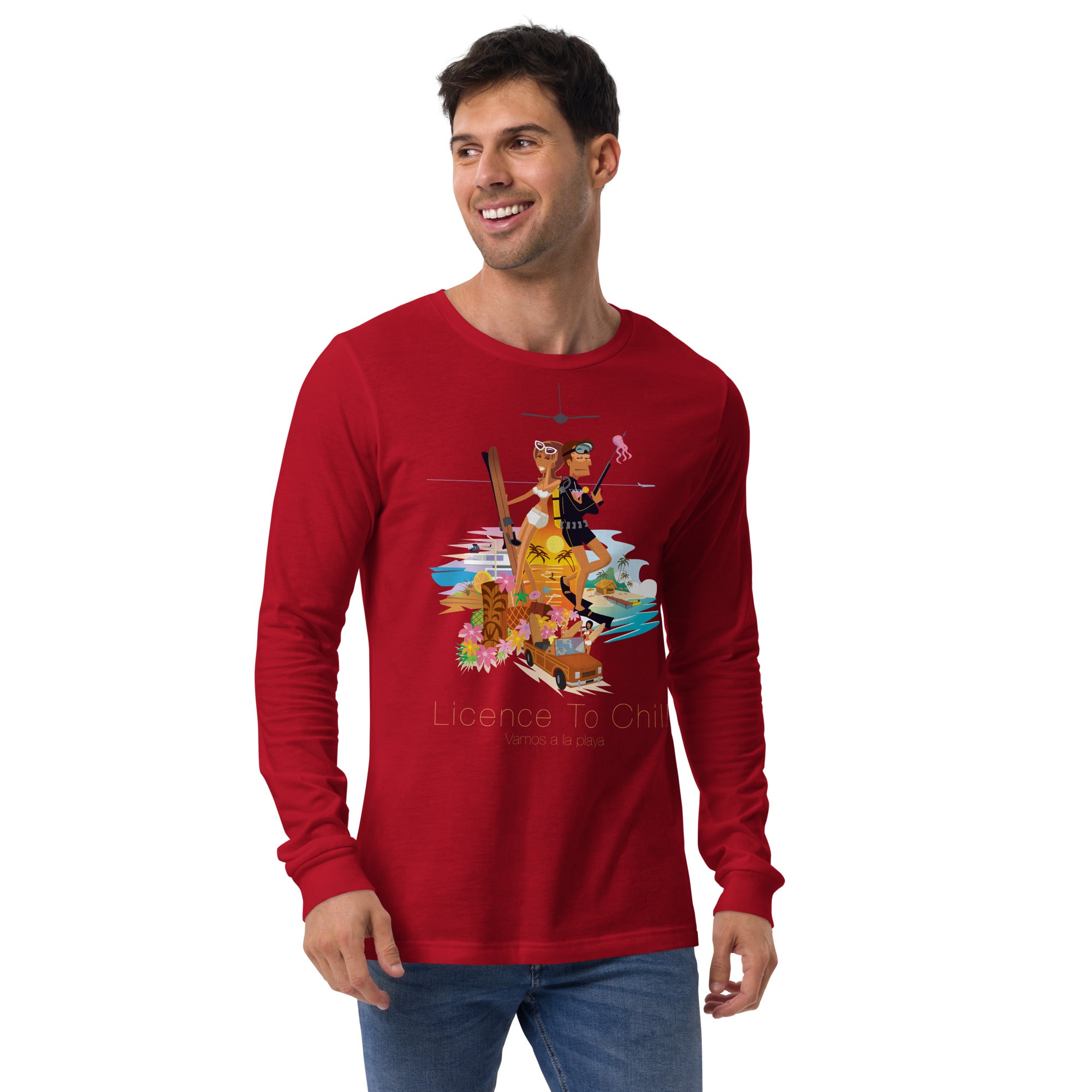 Unisex Long Sleeve Tee License to Chill Vamos a la Playa