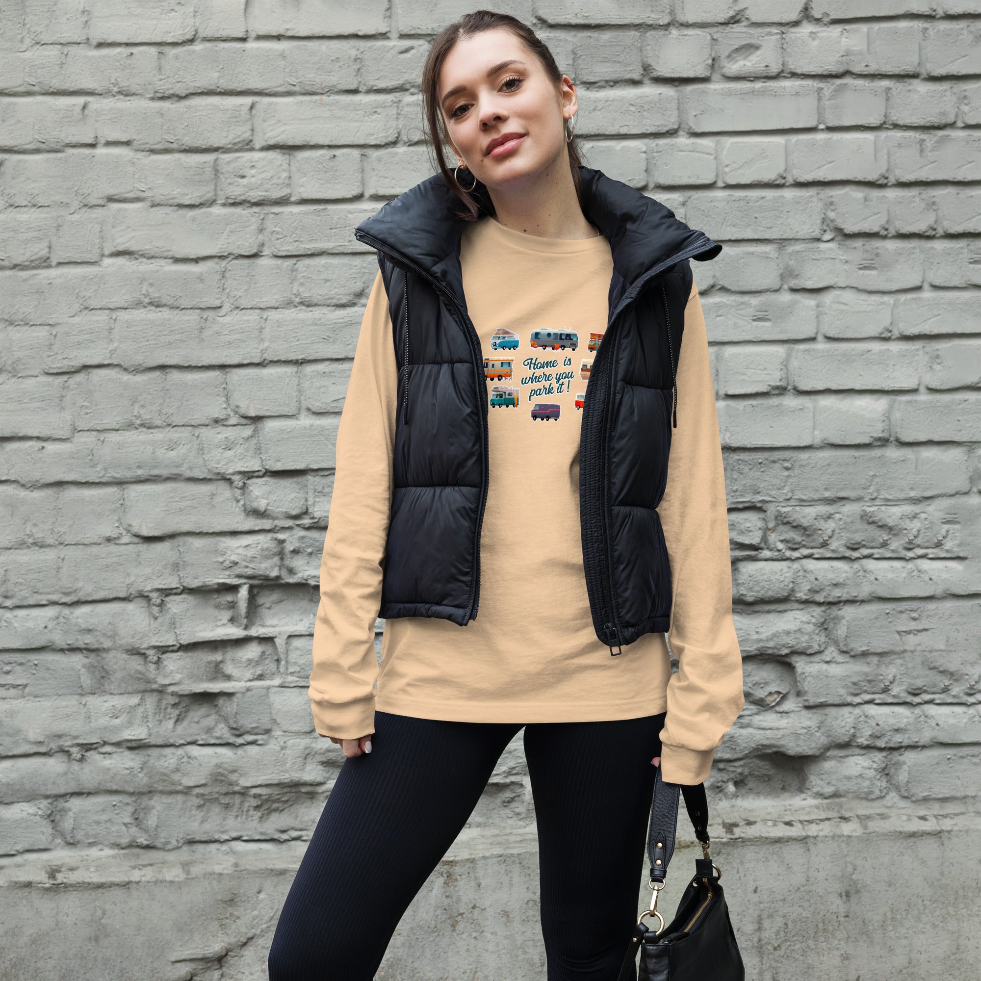 T-shirt unisexe à manches longues Square Vintage Campers