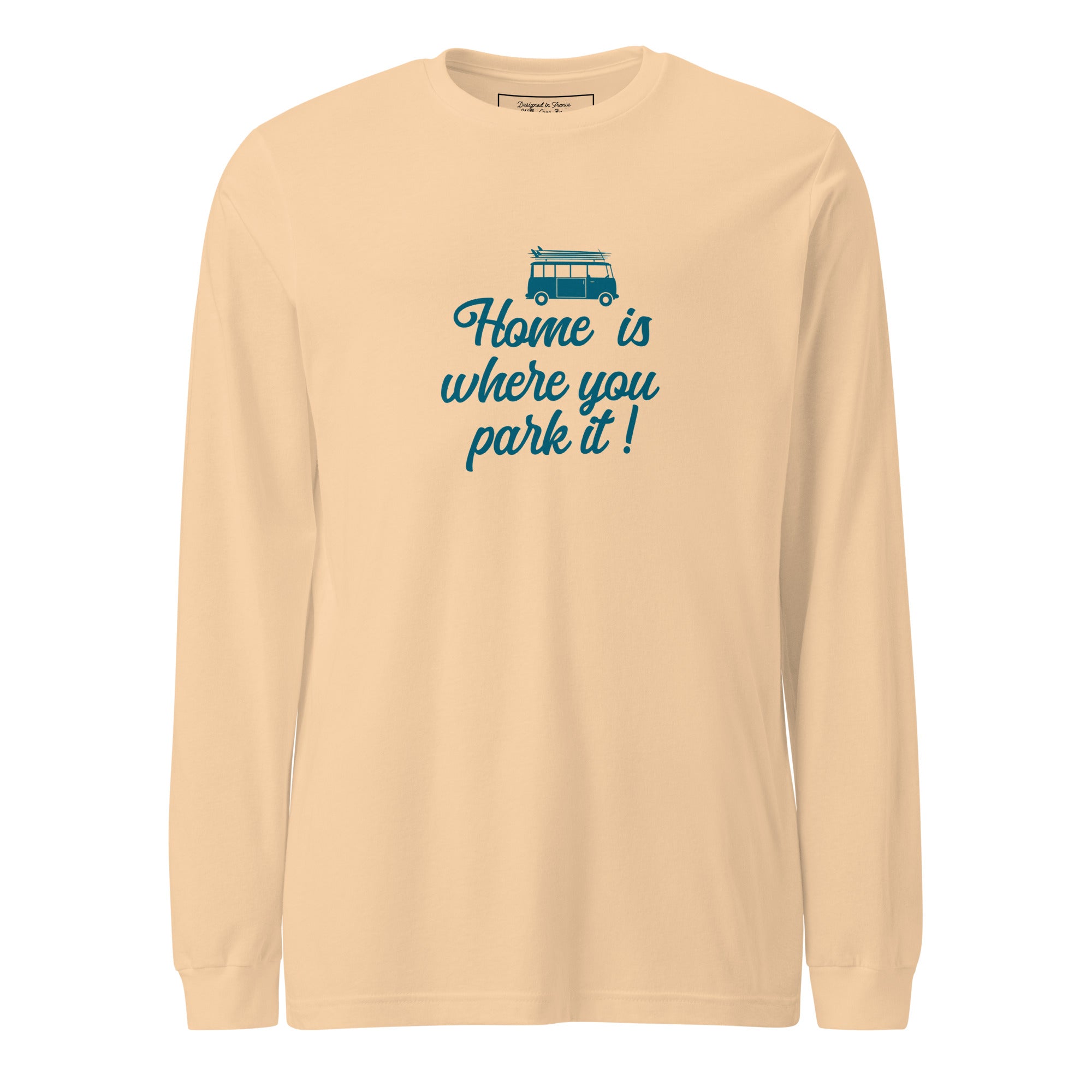 T-shirt unisexe à manches longues Blue Surf Combi Home is where you park it