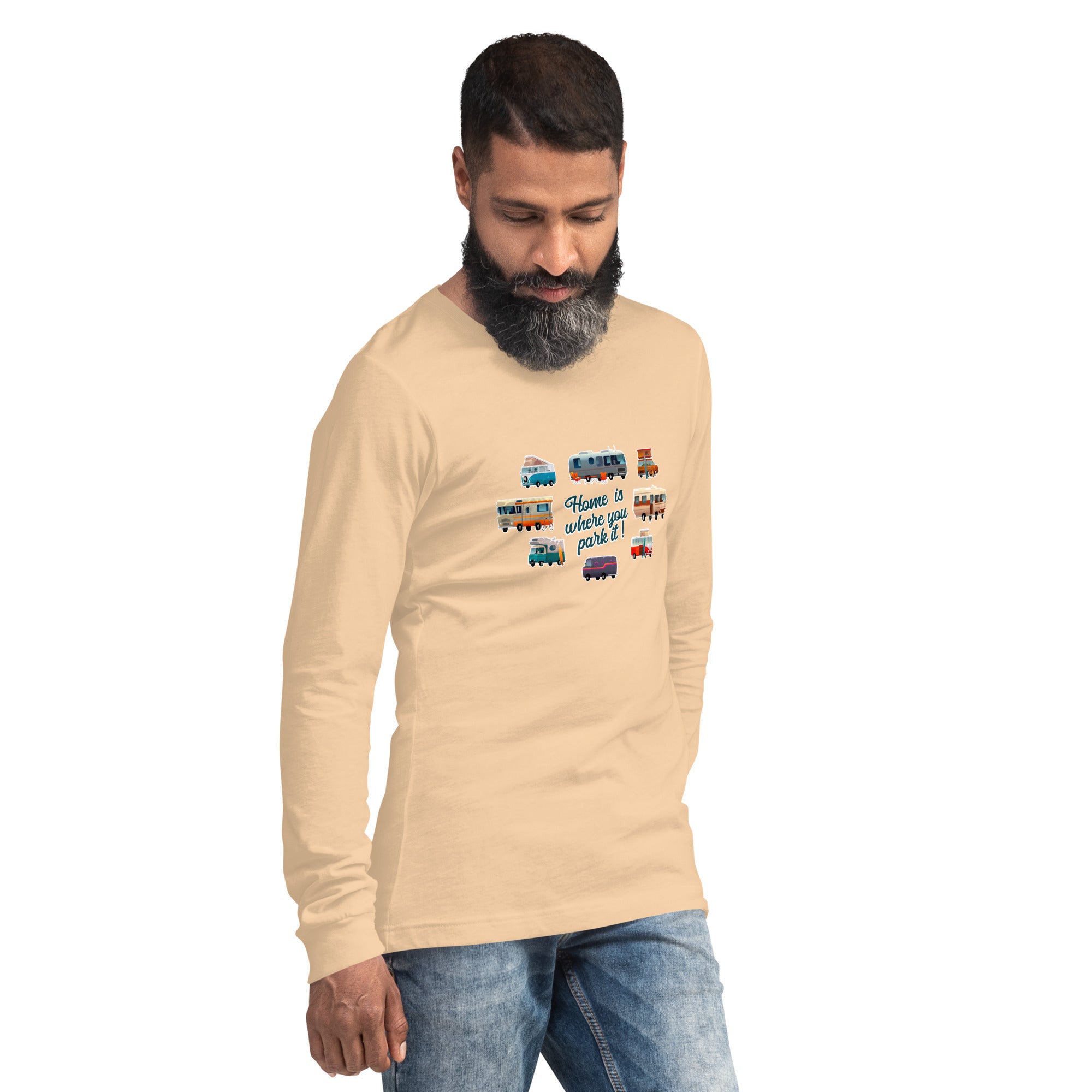 T-shirt unisexe à manches longues Square Vintage Campers