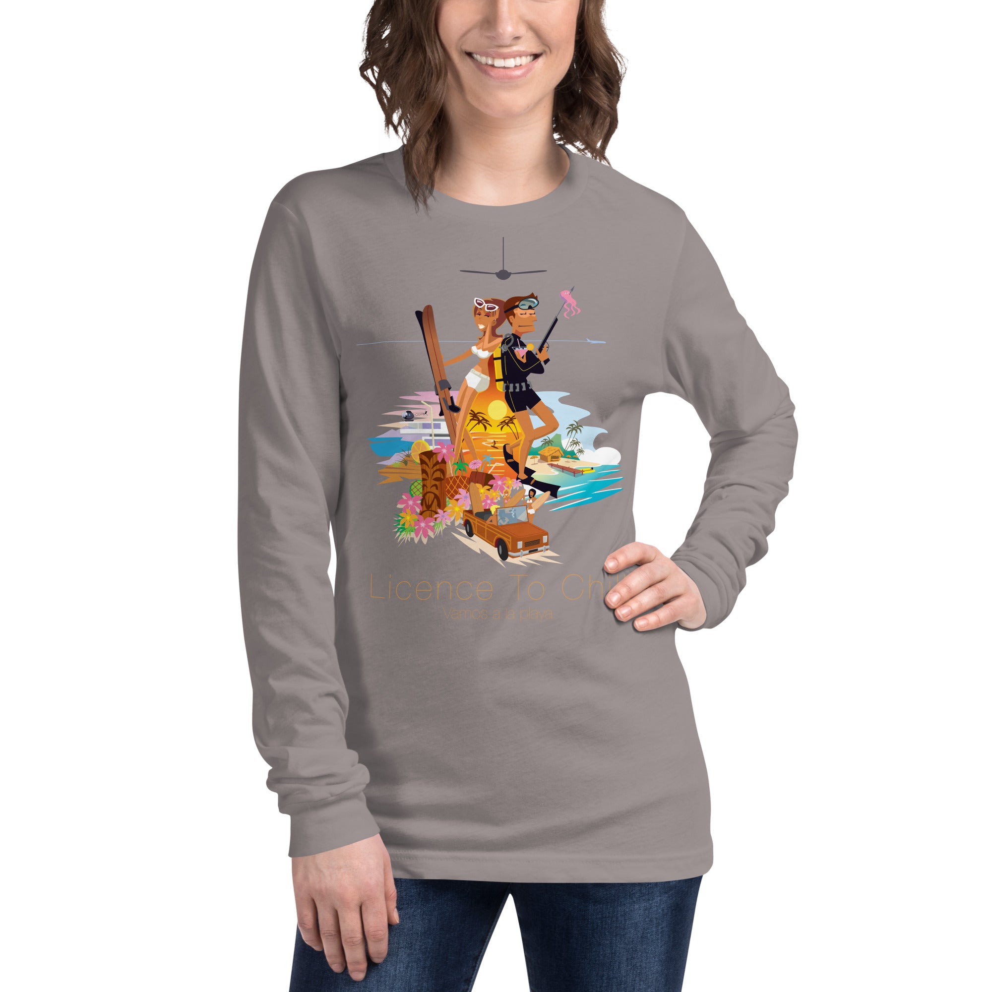 Unisex Long Sleeve Tee License to Chill Vamos a la Playa