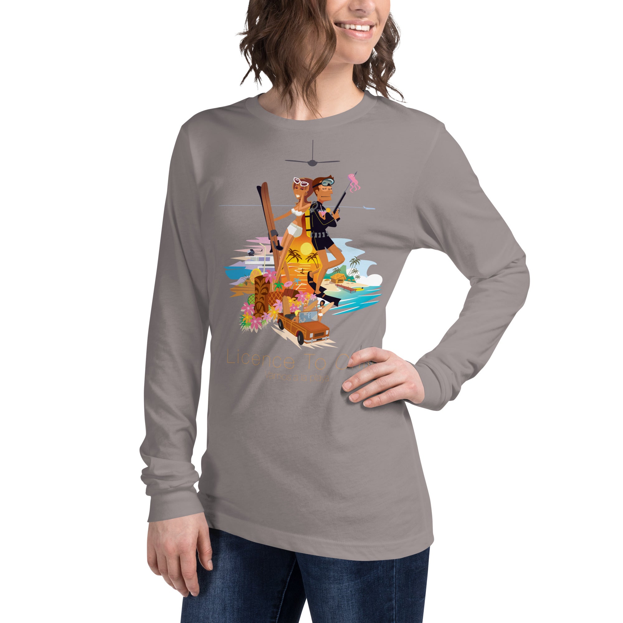 Unisex Long Sleeve Tee License to Chill Vamos a la Playa