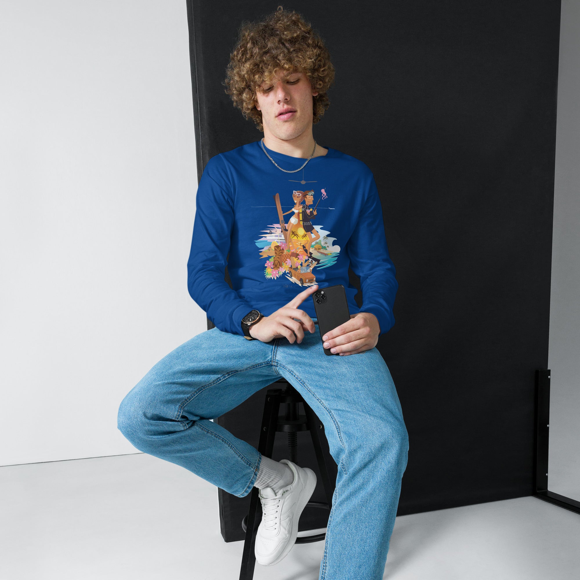 Unisex Long Sleeve Tee License to Chill Vamos a la Playa