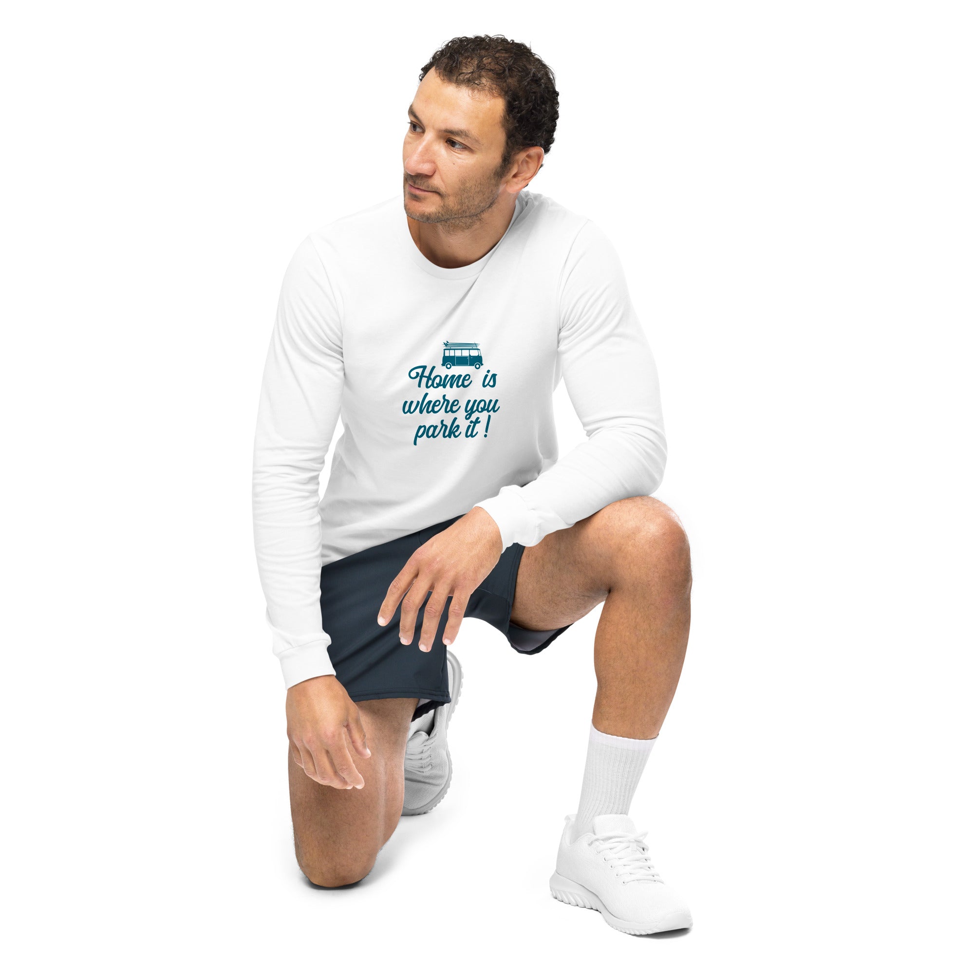 T-shirt unisexe à manches longues Blue Surf Combi Home is where you park it
