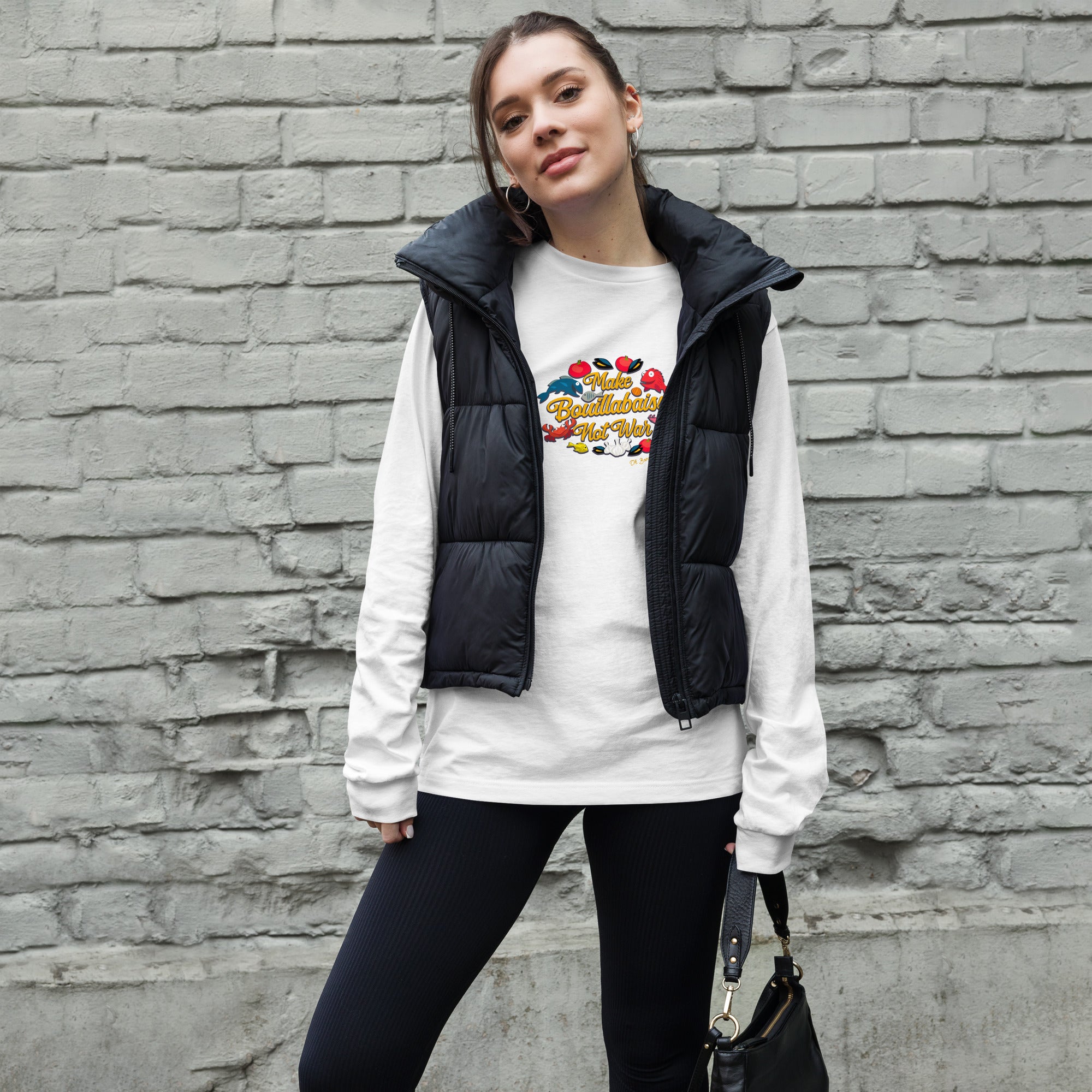 T-shirt unisexe à manches longues Make Bouillabaisse Not War