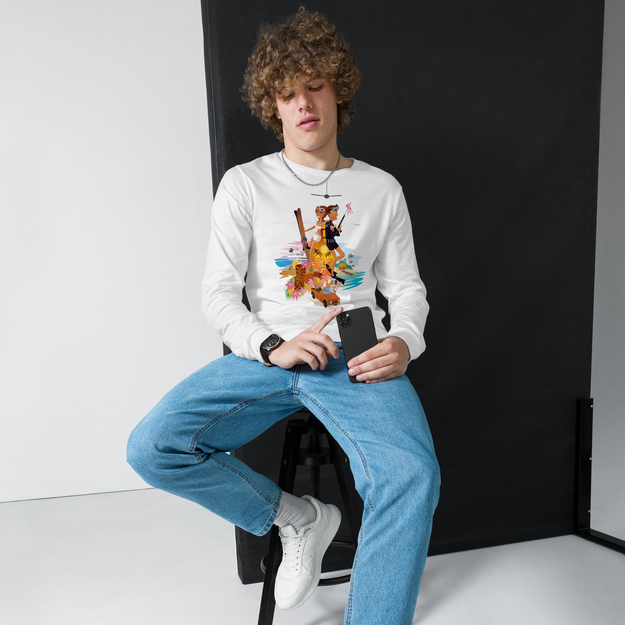 Unisex Long Sleeve Tee License to Chill Vamos a la Playa
