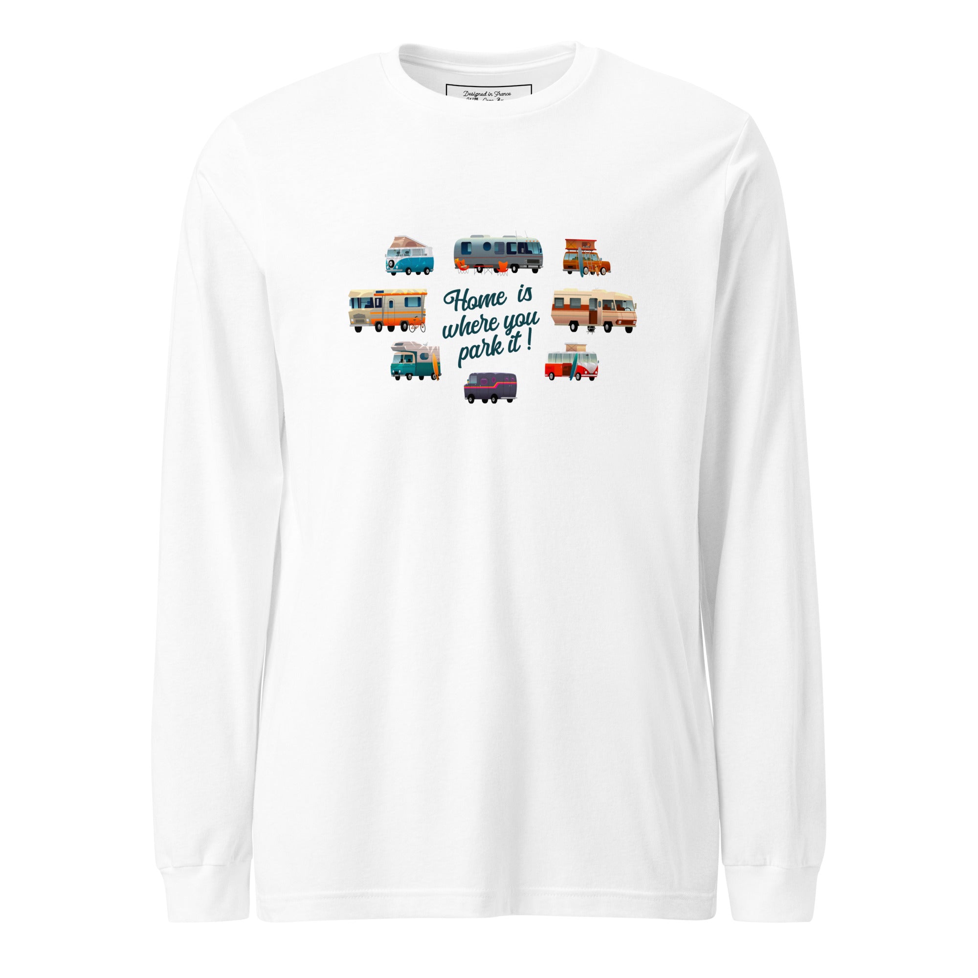 T-shirt unisexe à manches longues Square Vintage Campers