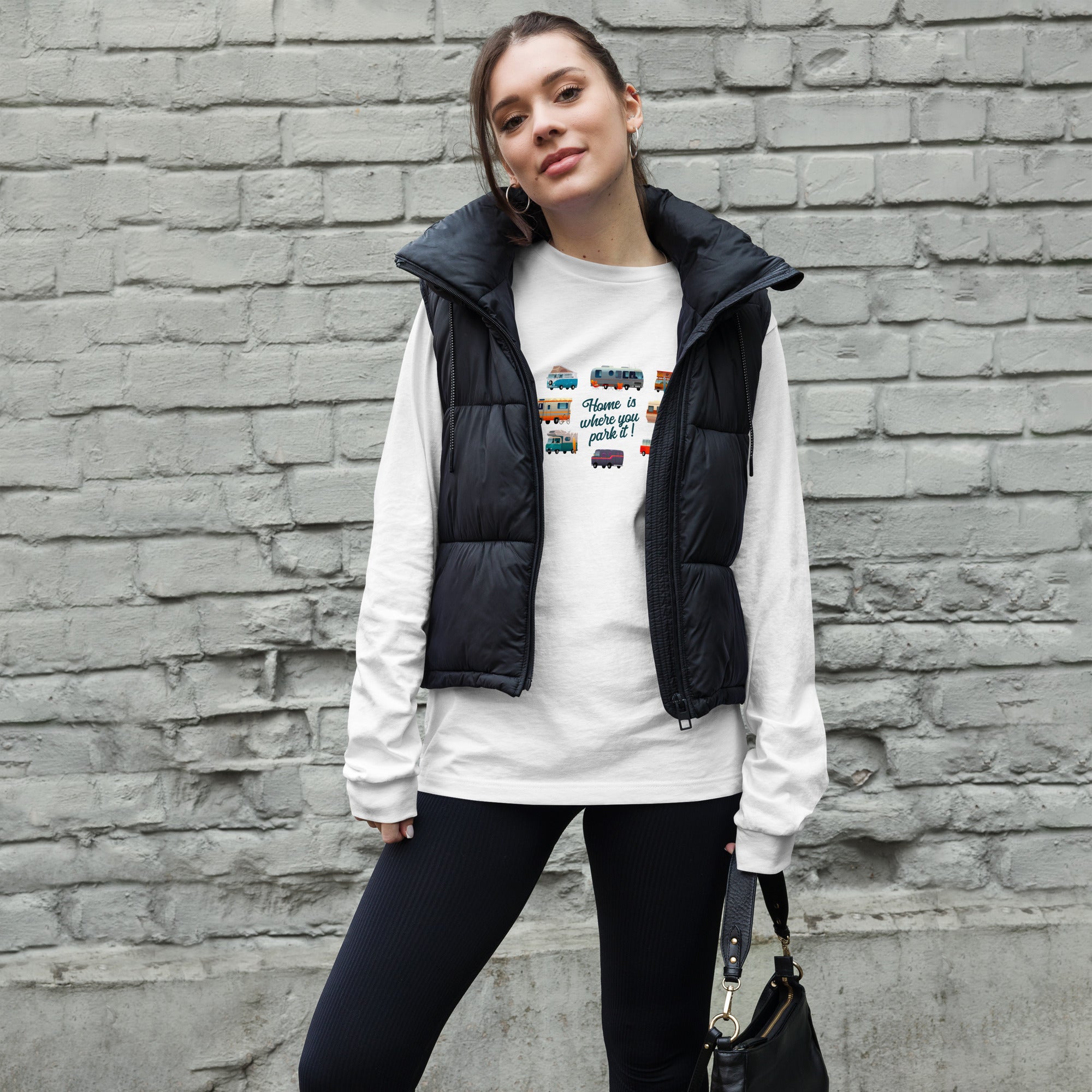 T-shirt unisexe à manches longues Square Vintage Campers