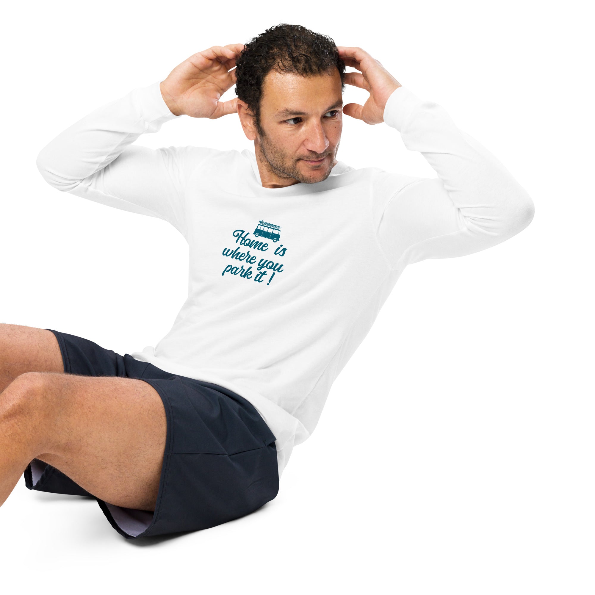 T-shirt unisexe à manches longues Blue Surf Combi Home is where you park it