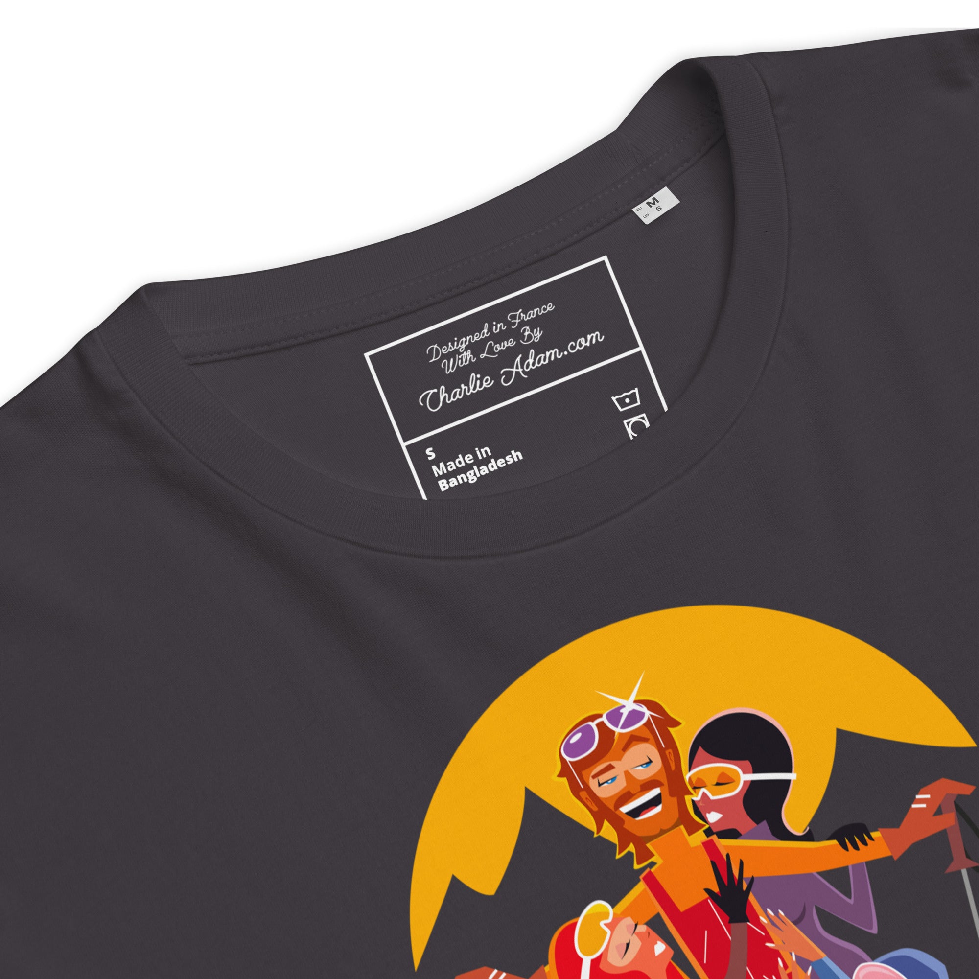 T-shirt unisexe en coton biologique Love instructor First lesson free sur couleurs foncées