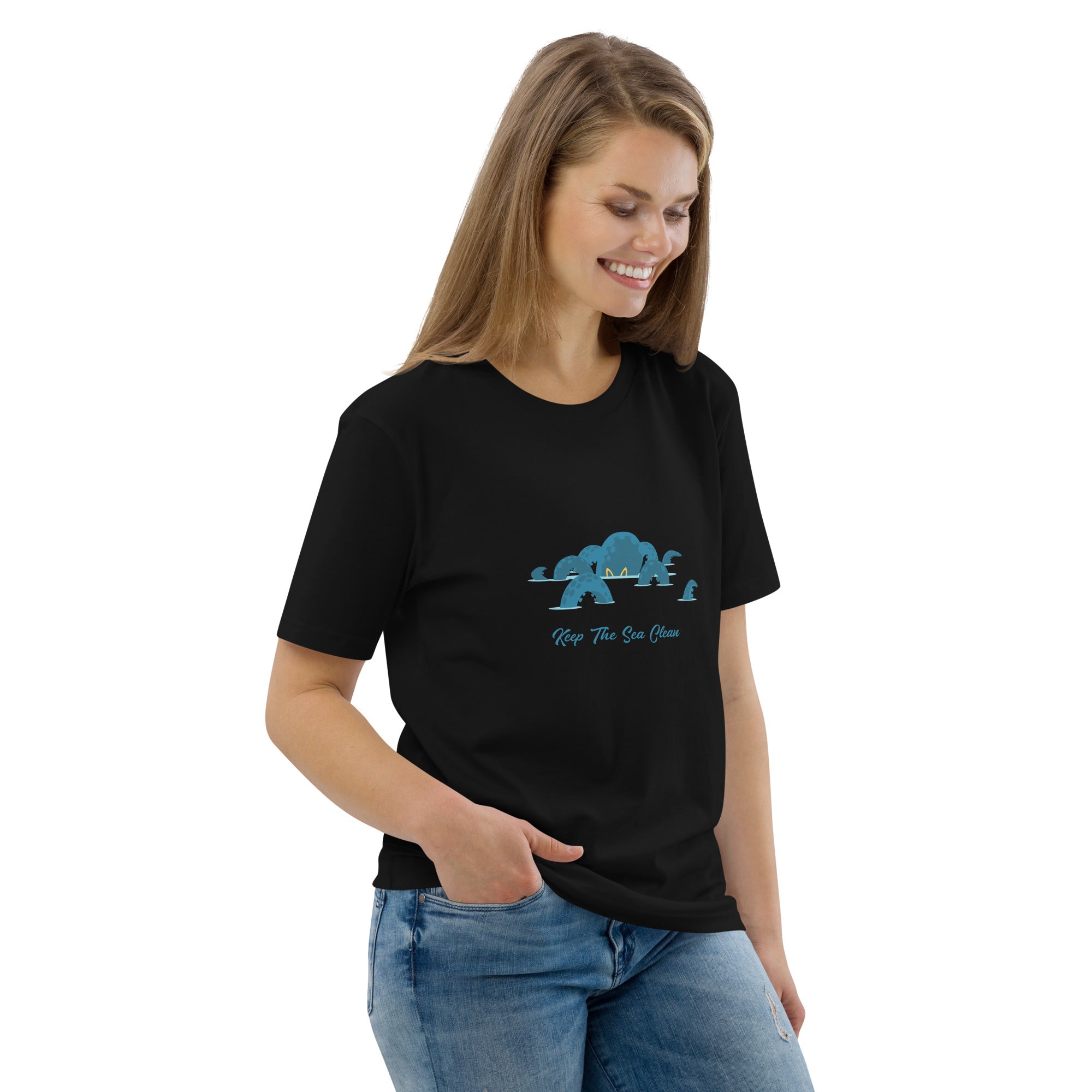 Unisex organic cotton t-shirt Octopus Blue
