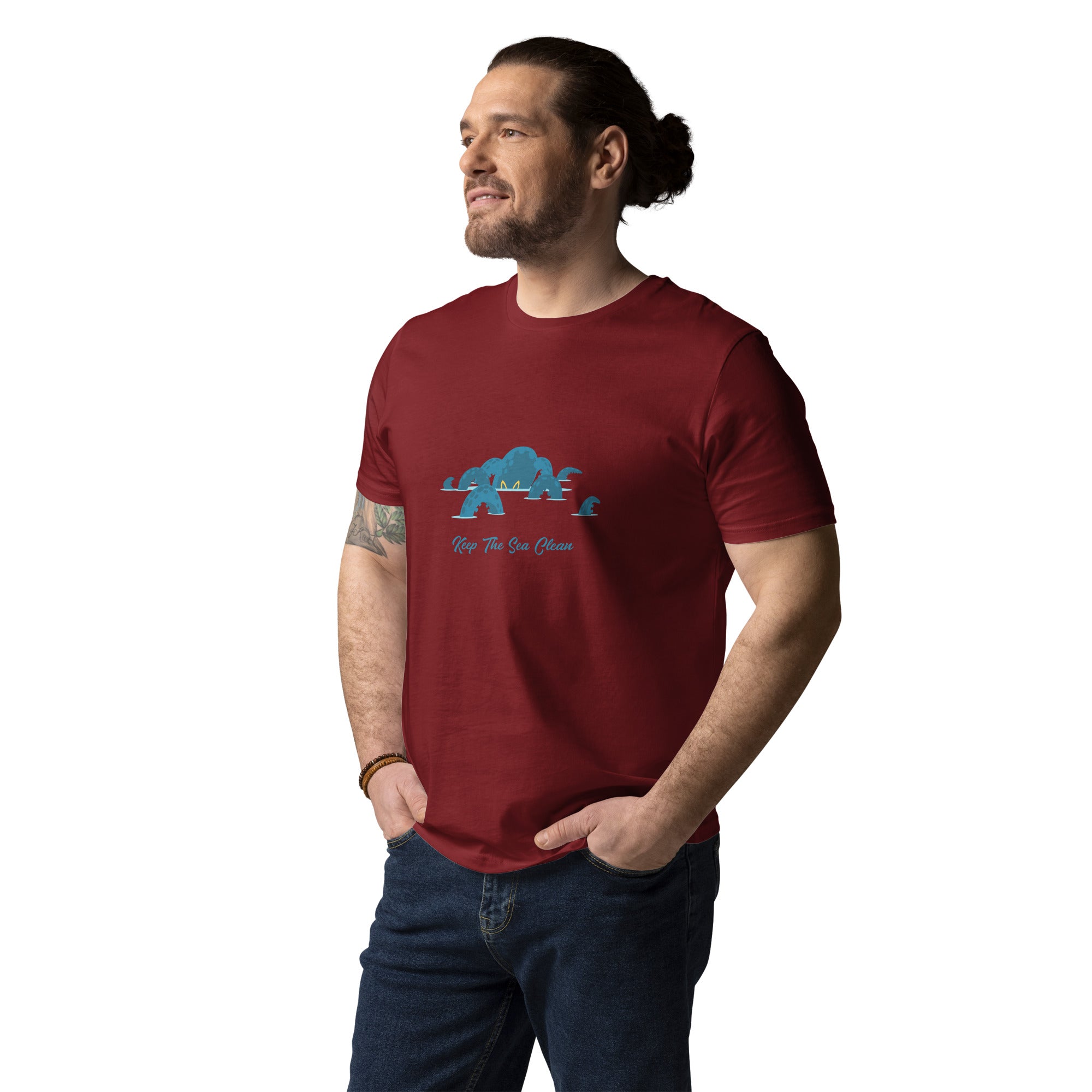 Unisex organic cotton t-shirt Octopus Blue