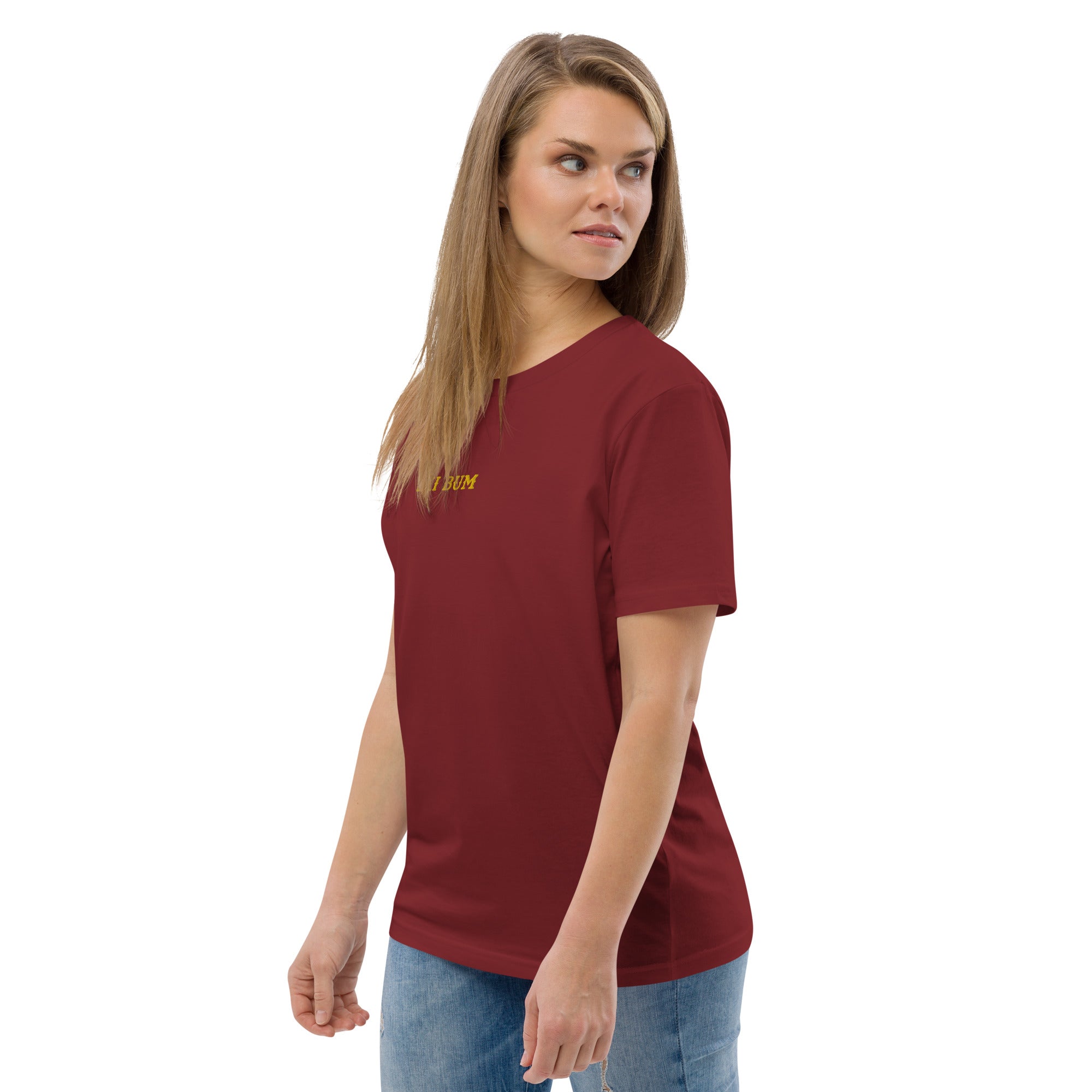 Unisex organic cotton t-shirt Ski Bum embroidered pattern