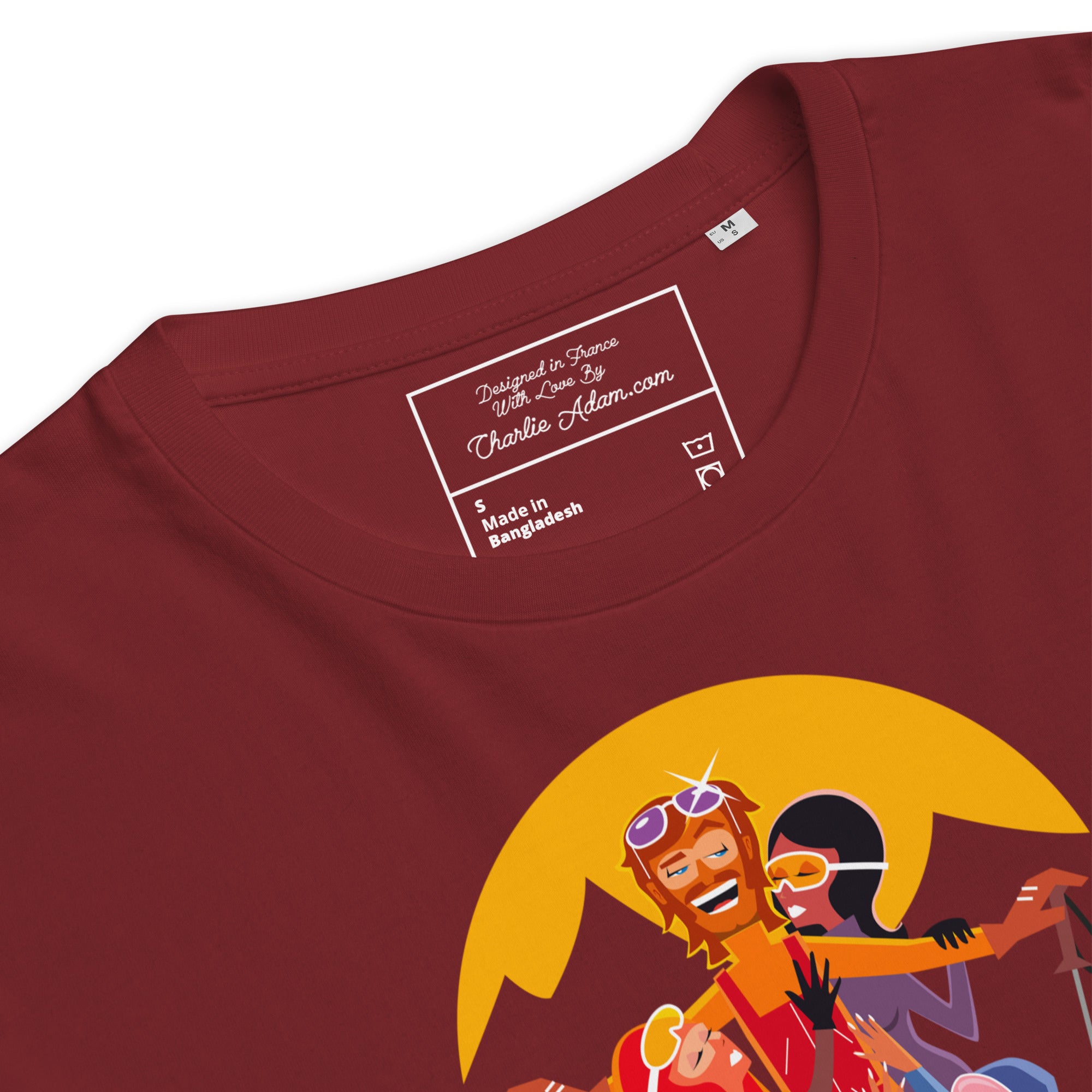 T-shirt unisexe en coton biologique Love instructor First lesson free sur couleurs foncées