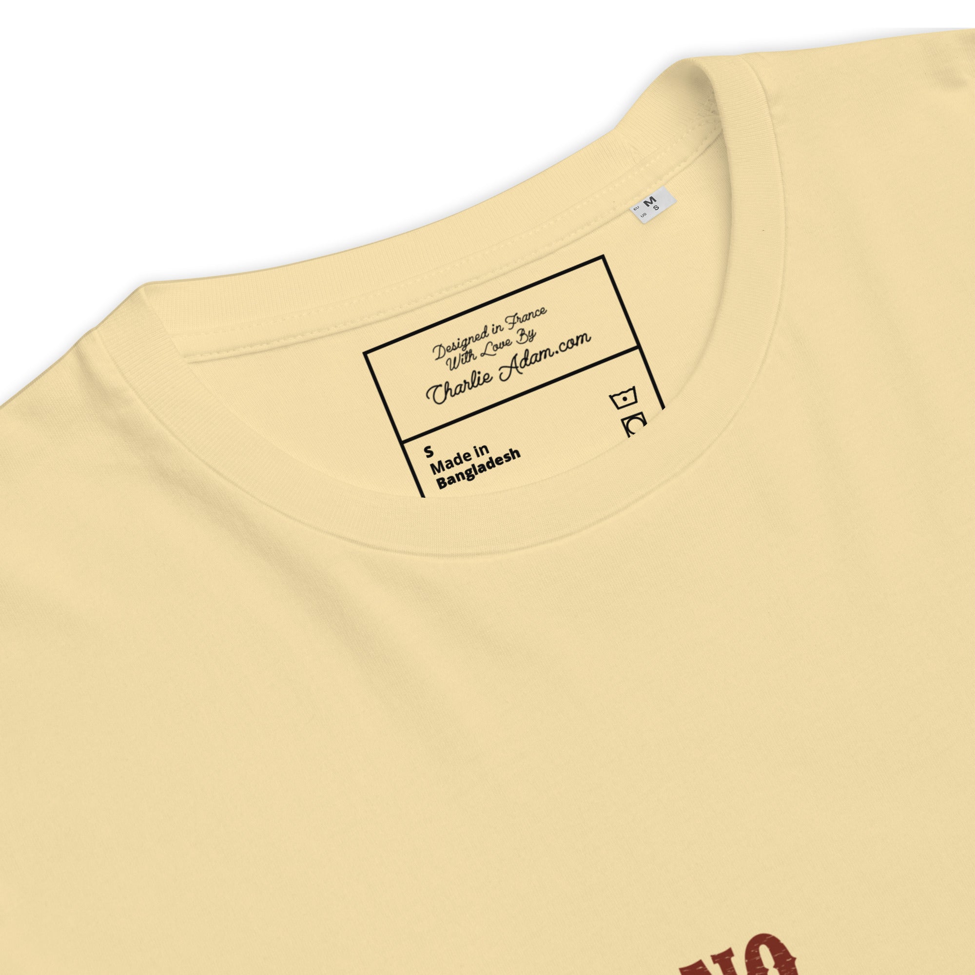 T-shirt unisexe en coton biologique No Skiboots on Dancefloor texte foncé