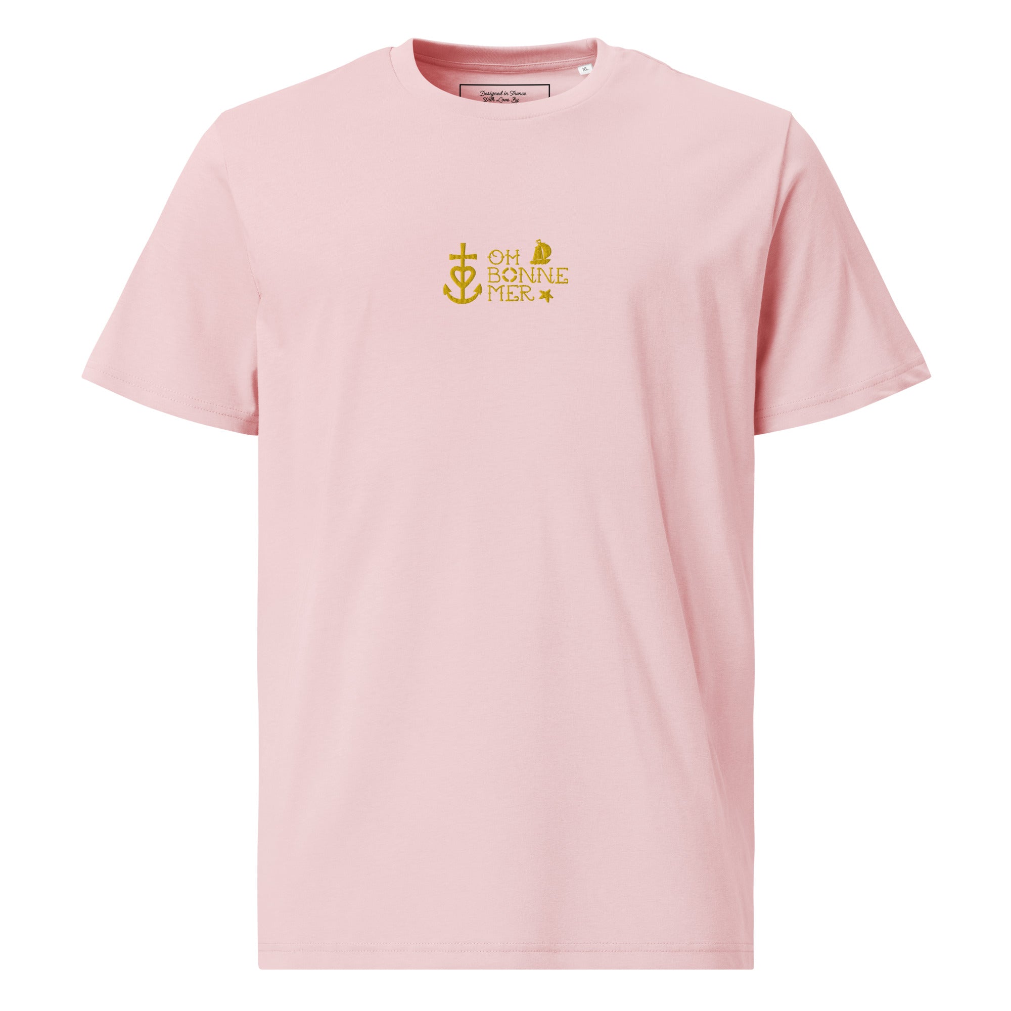 T-shirt unisexe en coton biologique Oh Bonne Mer 2 brodé sur couleurs claires
