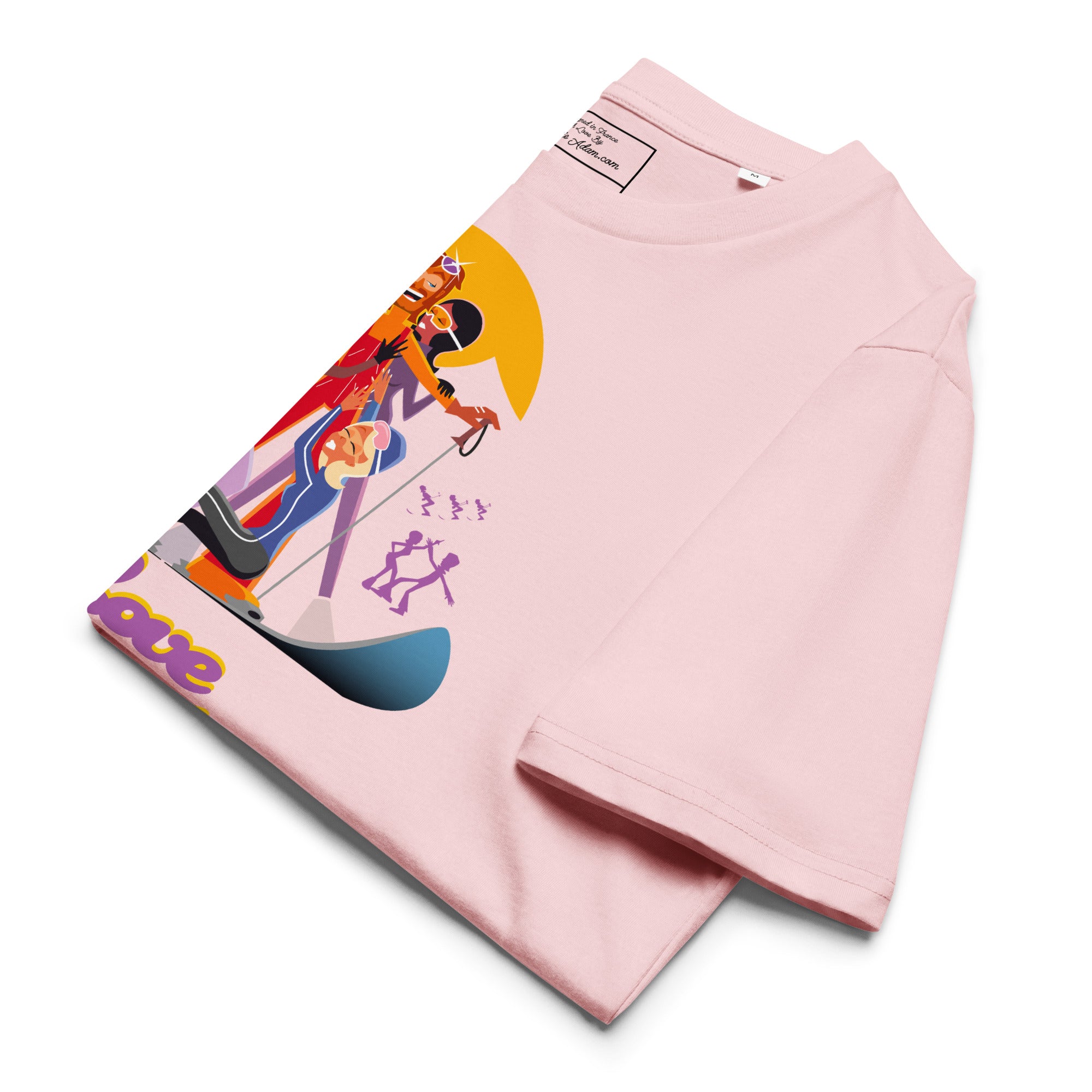 T-shirt unisexe en coton biologique Love instructor First lesson free sur couleurs claires