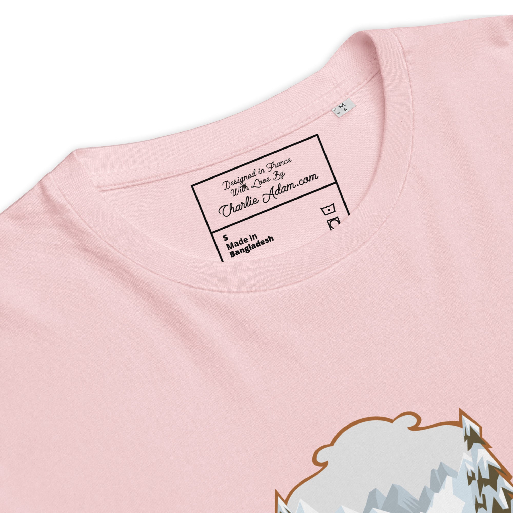 T-shirt unisexe en coton biologique The Skiing Cowgirl sur couleurs claires