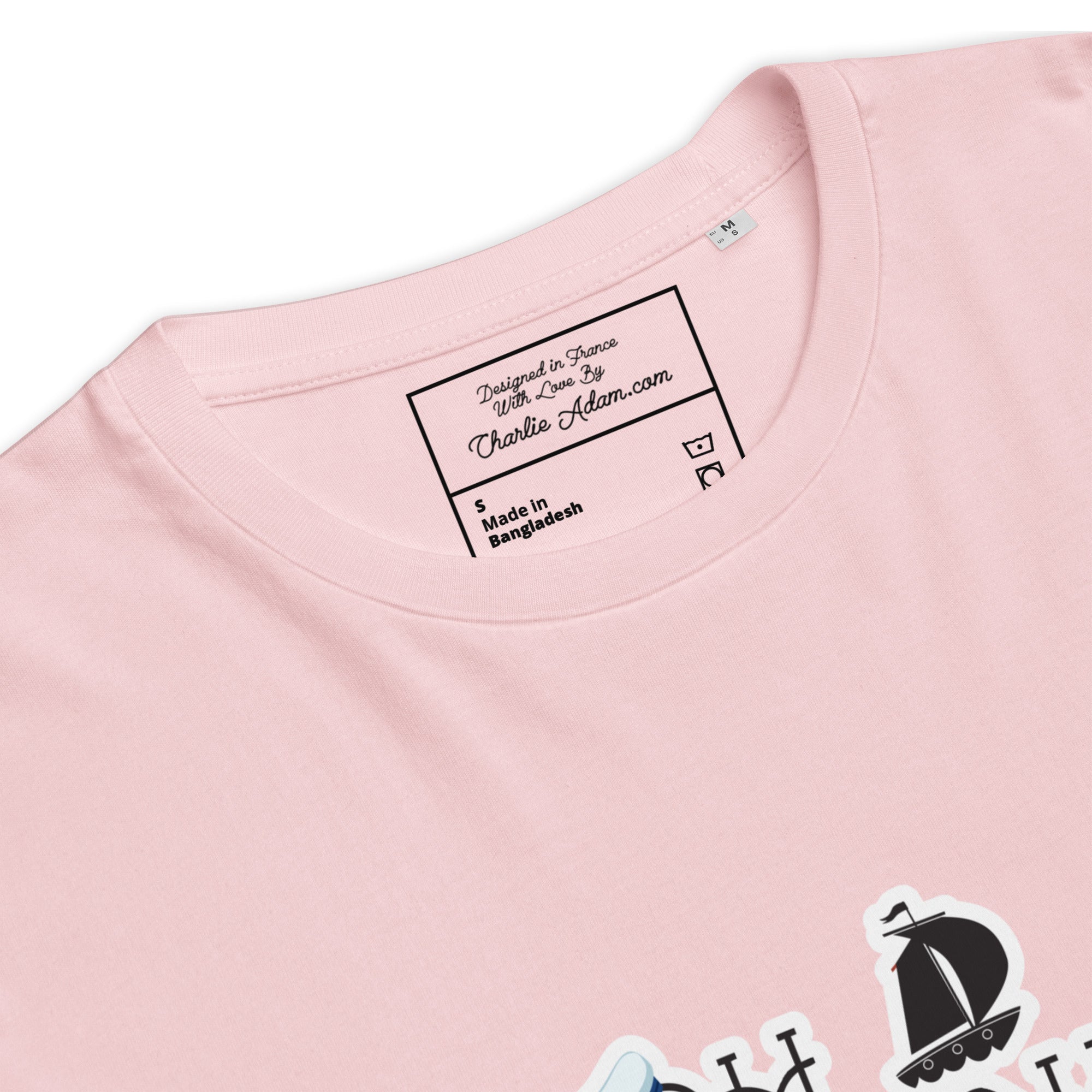 T-shirt unisexe en coton biologique Oh Bonne Mer 3 sur couleurs claires