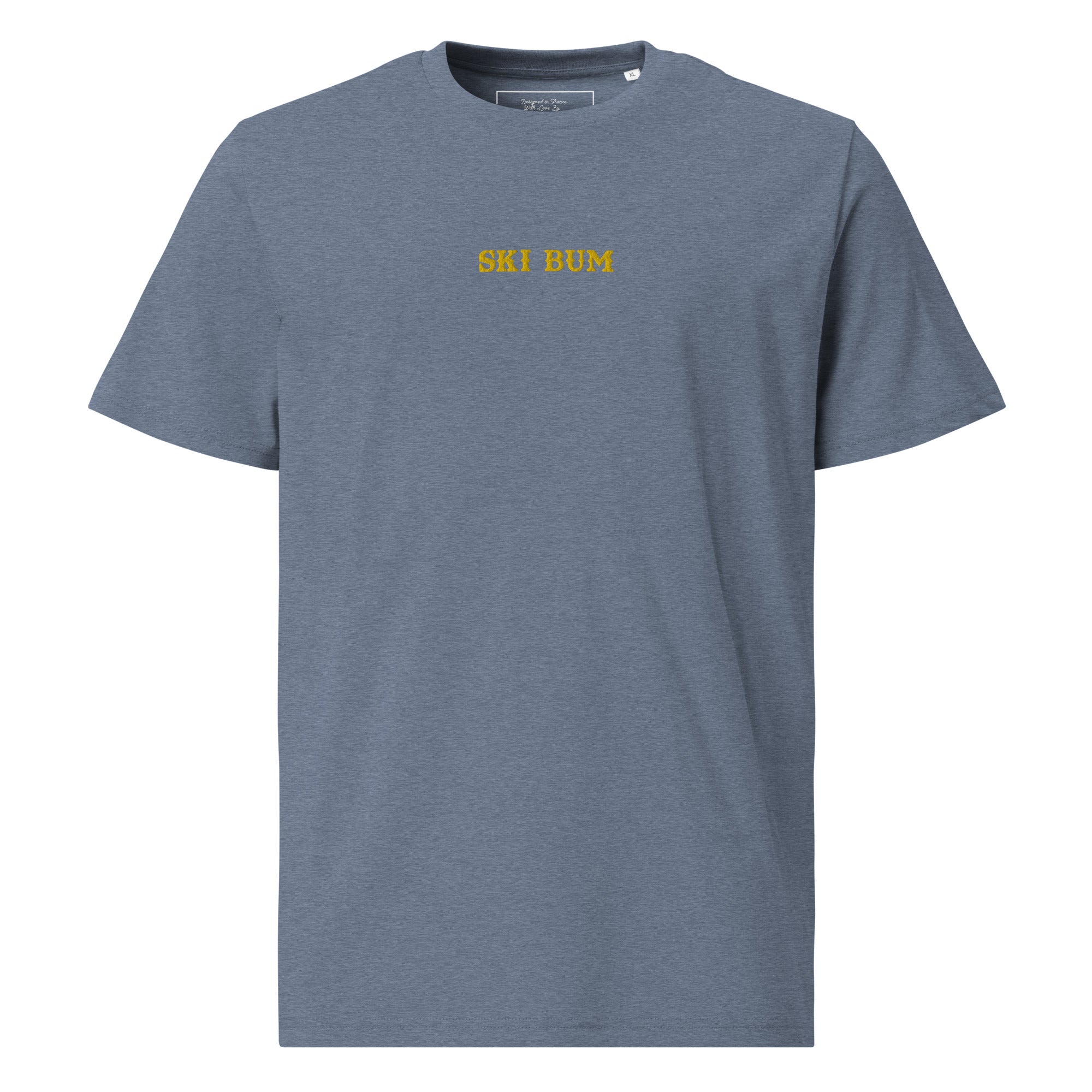 Unisex organic cotton t-shirt Ski Bum embroidered pattern