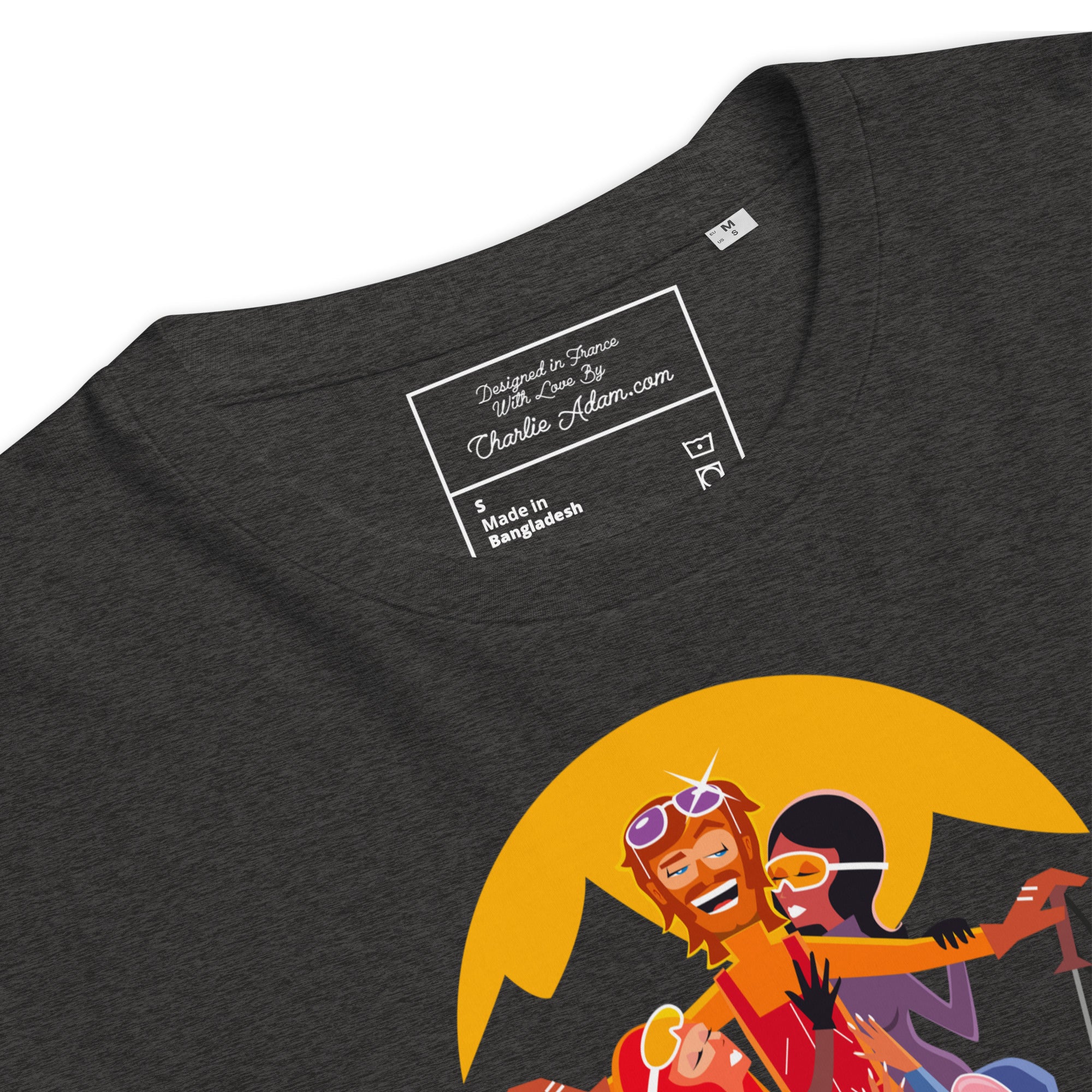 T-shirt unisexe en coton biologique Love instructor First lesson free sur couleurs foncées