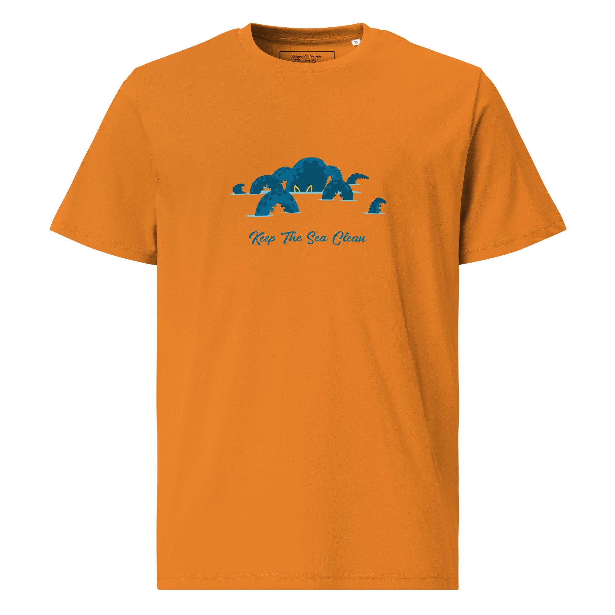 Unisex organic cotton t-shirt Octopus Blue