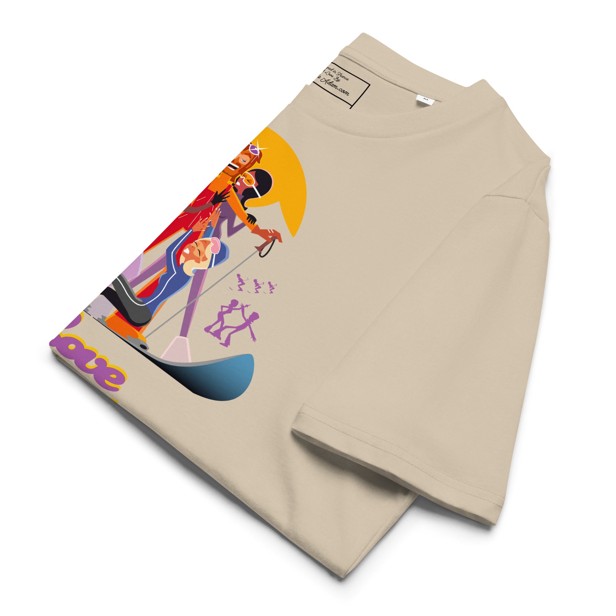 T-shirt unisexe en coton biologique Love instructor First lesson free sur couleurs claires