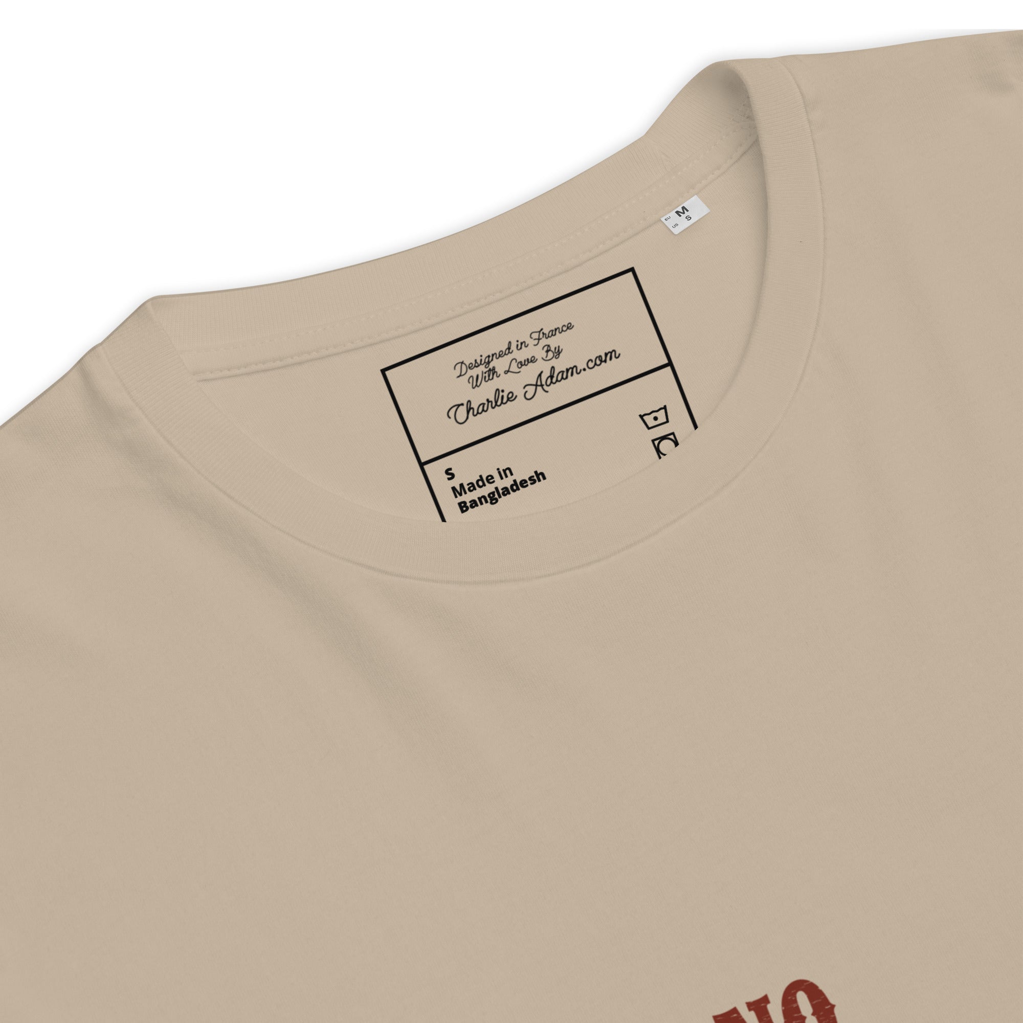 T-shirt unisexe en coton biologique No Skiboots on Dancefloor texte foncé