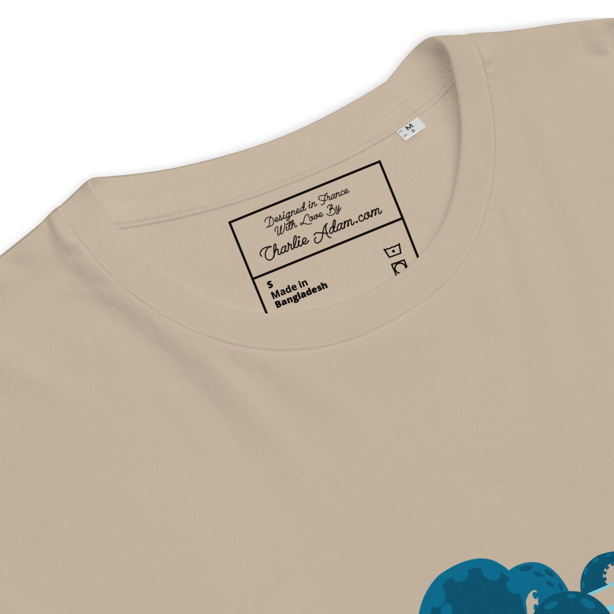 Unisex organic cotton t-shirt Octopus Blue