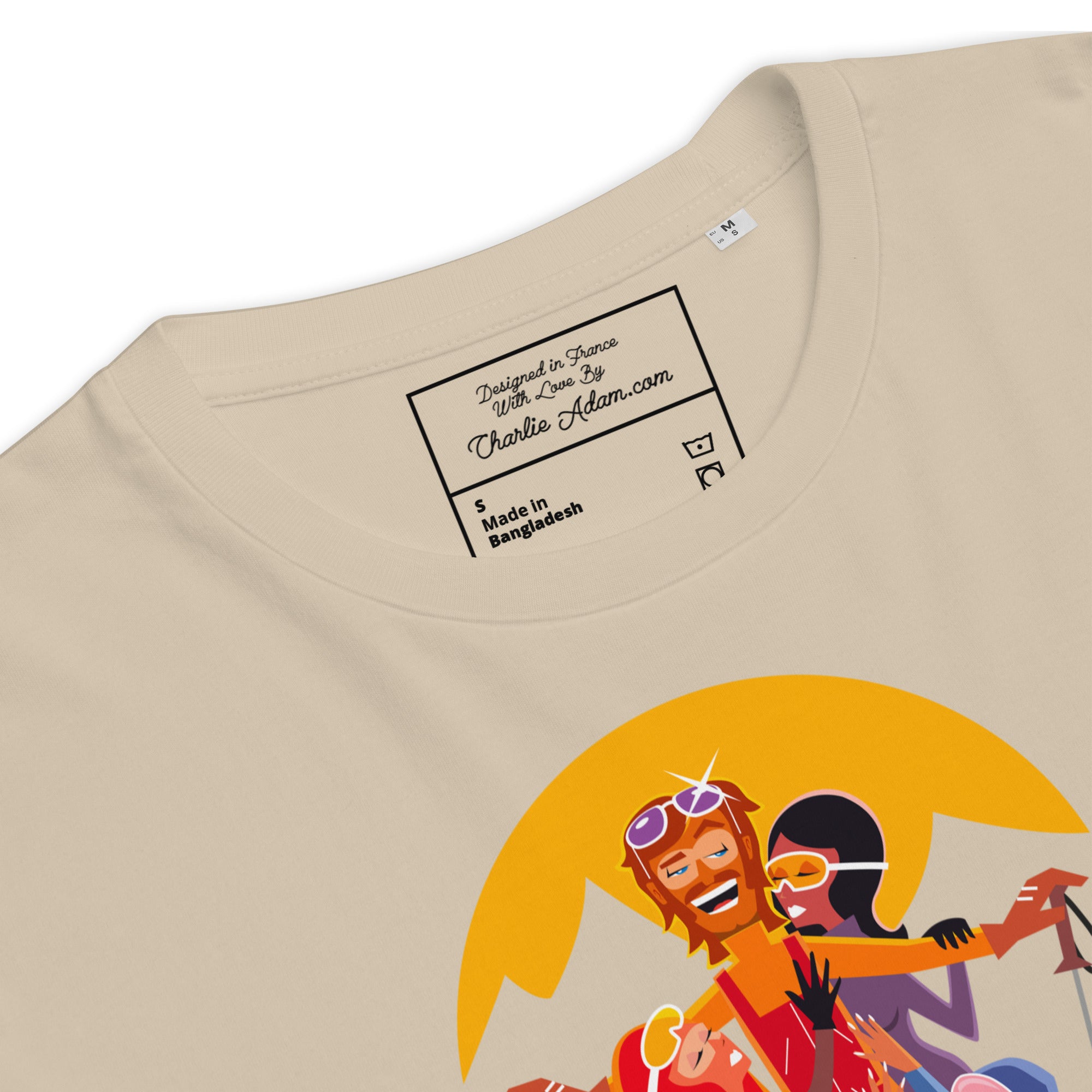 T-shirt unisexe en coton biologique Love instructor First lesson free sur couleurs claires