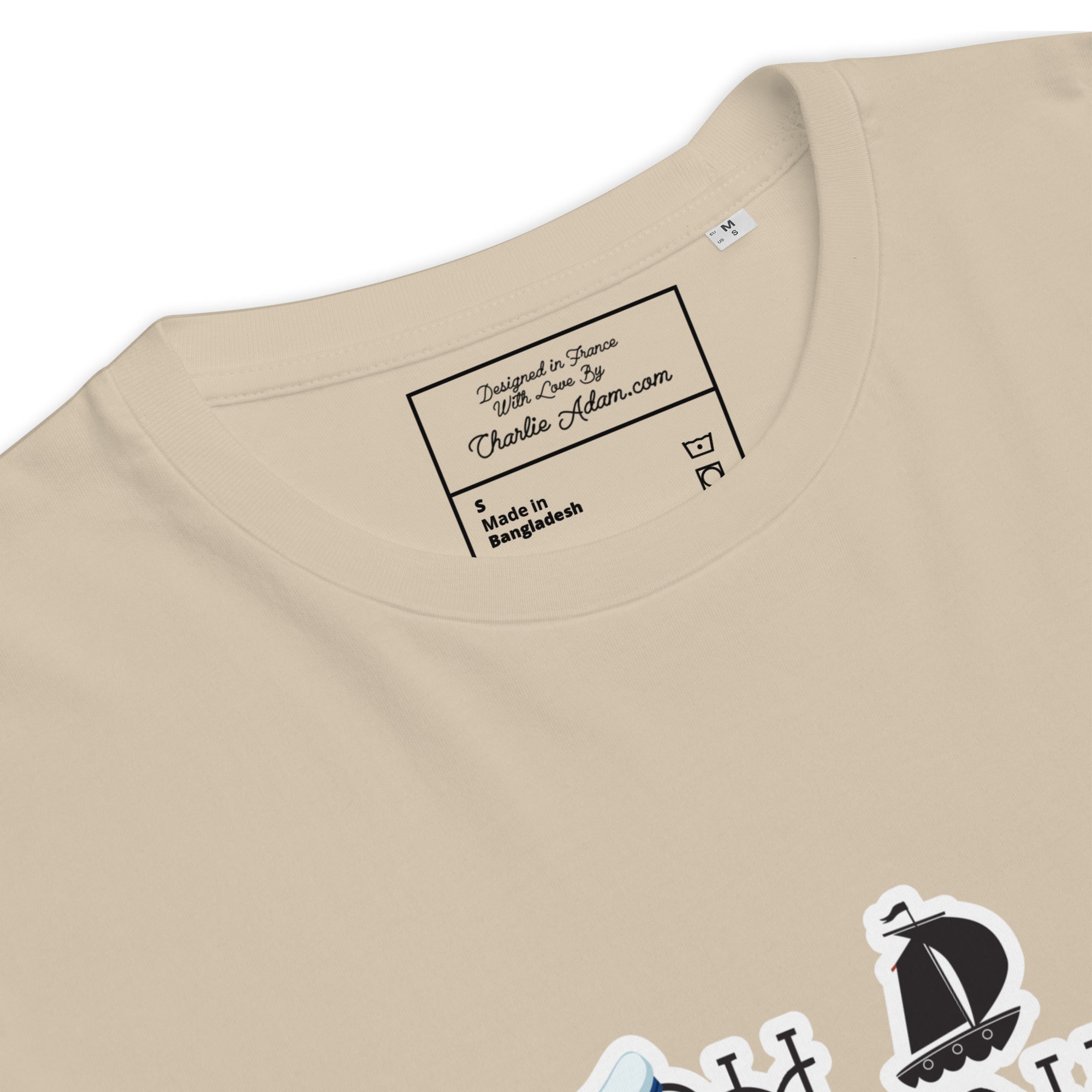 T-shirt unisexe en coton biologique Oh Bonne Mer 3 sur couleurs claires