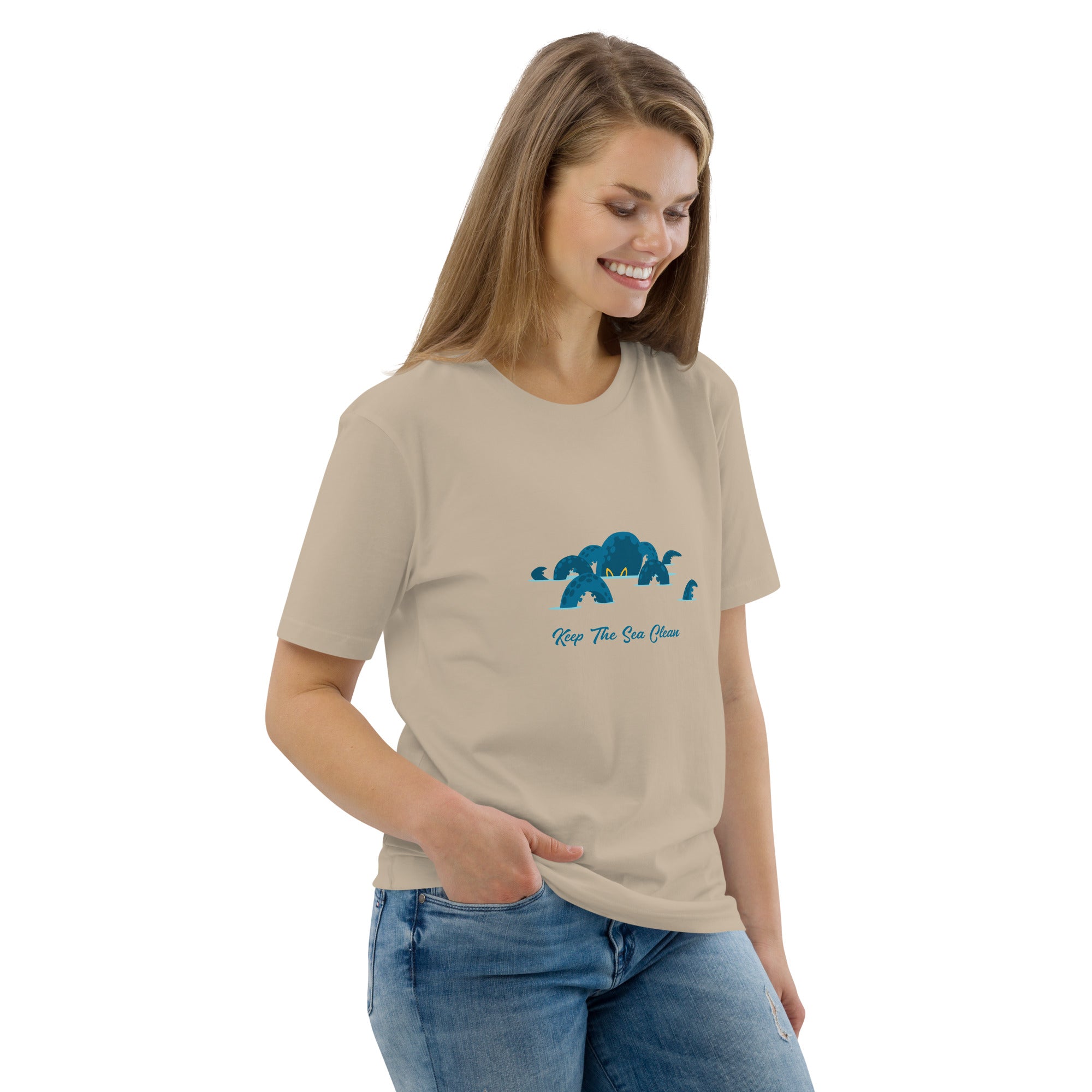 Unisex organic cotton t-shirt Octopus Blue