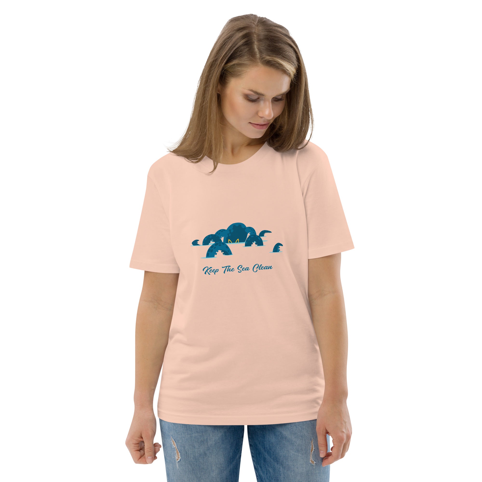 Unisex organic cotton t-shirt Octopus Blue