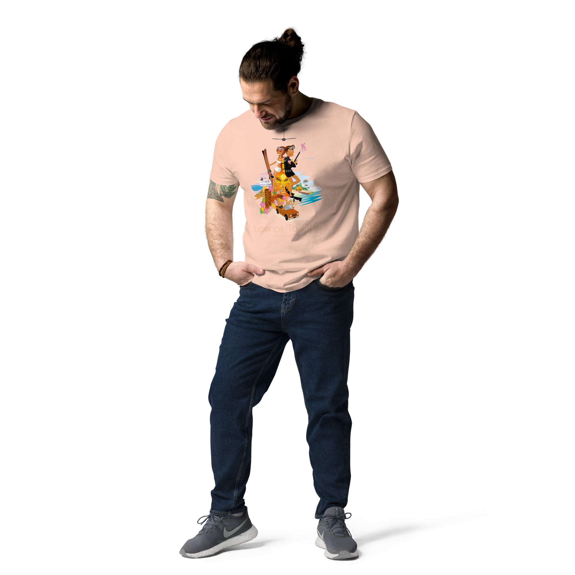 Unisex organic cotton t-shirt License To Chill Vamos a la Playa on light colors