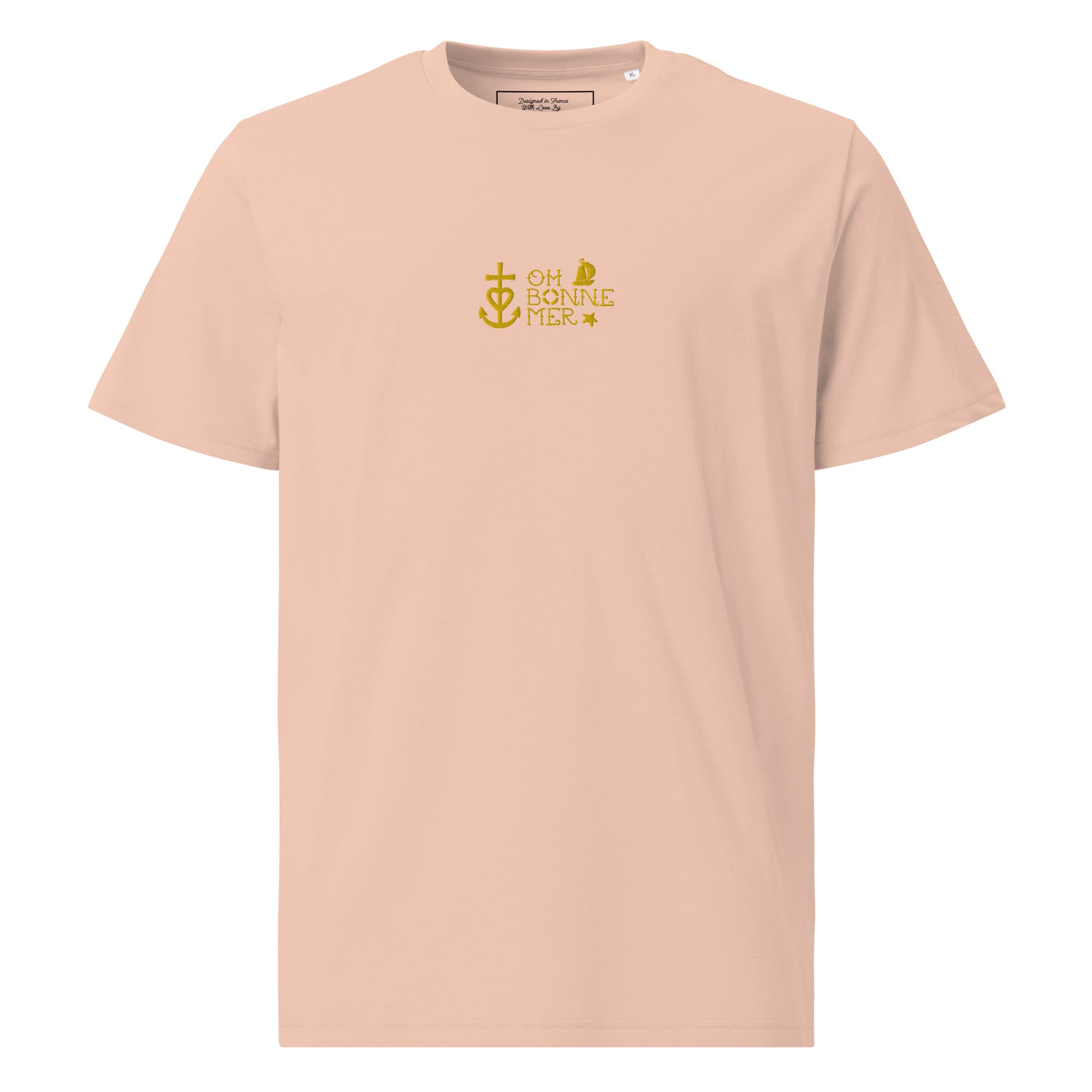 T-shirt unisexe en coton biologique Oh Bonne Mer 2 brodé sur couleurs claires