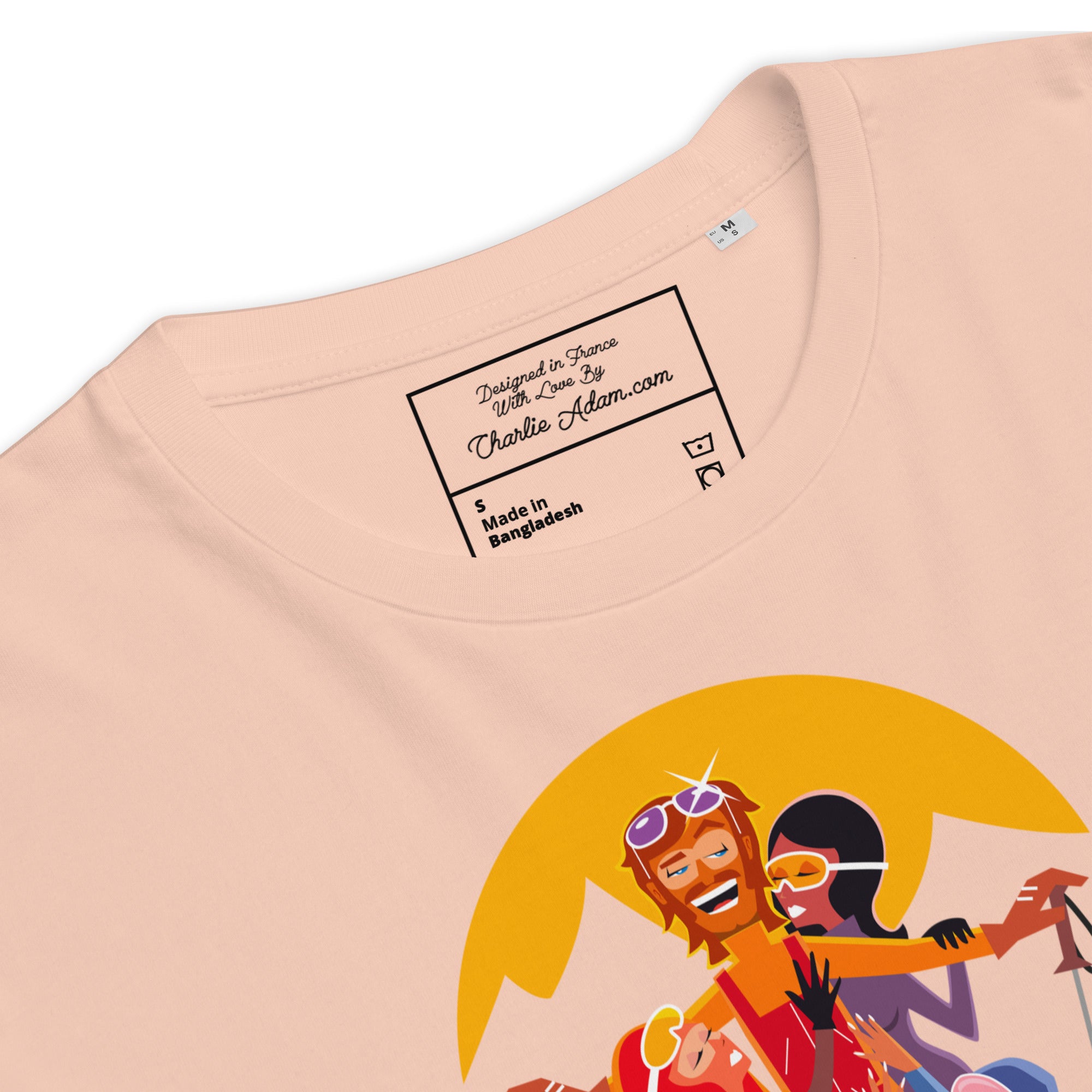 T-shirt unisexe en coton biologique Love instructor First lesson free sur couleurs claires