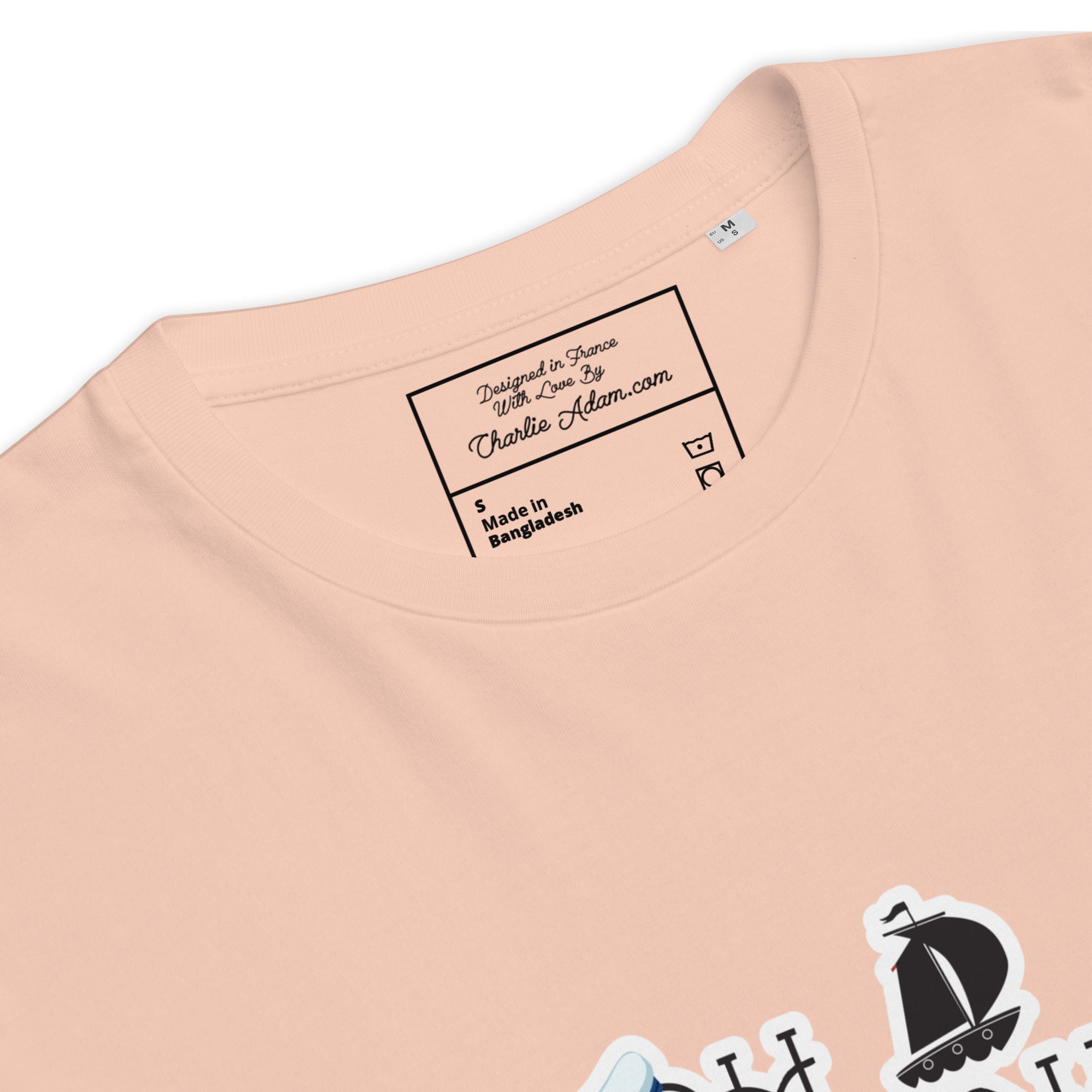 T-shirt unisexe en coton biologique Oh Bonne Mer 3 sur couleurs claires