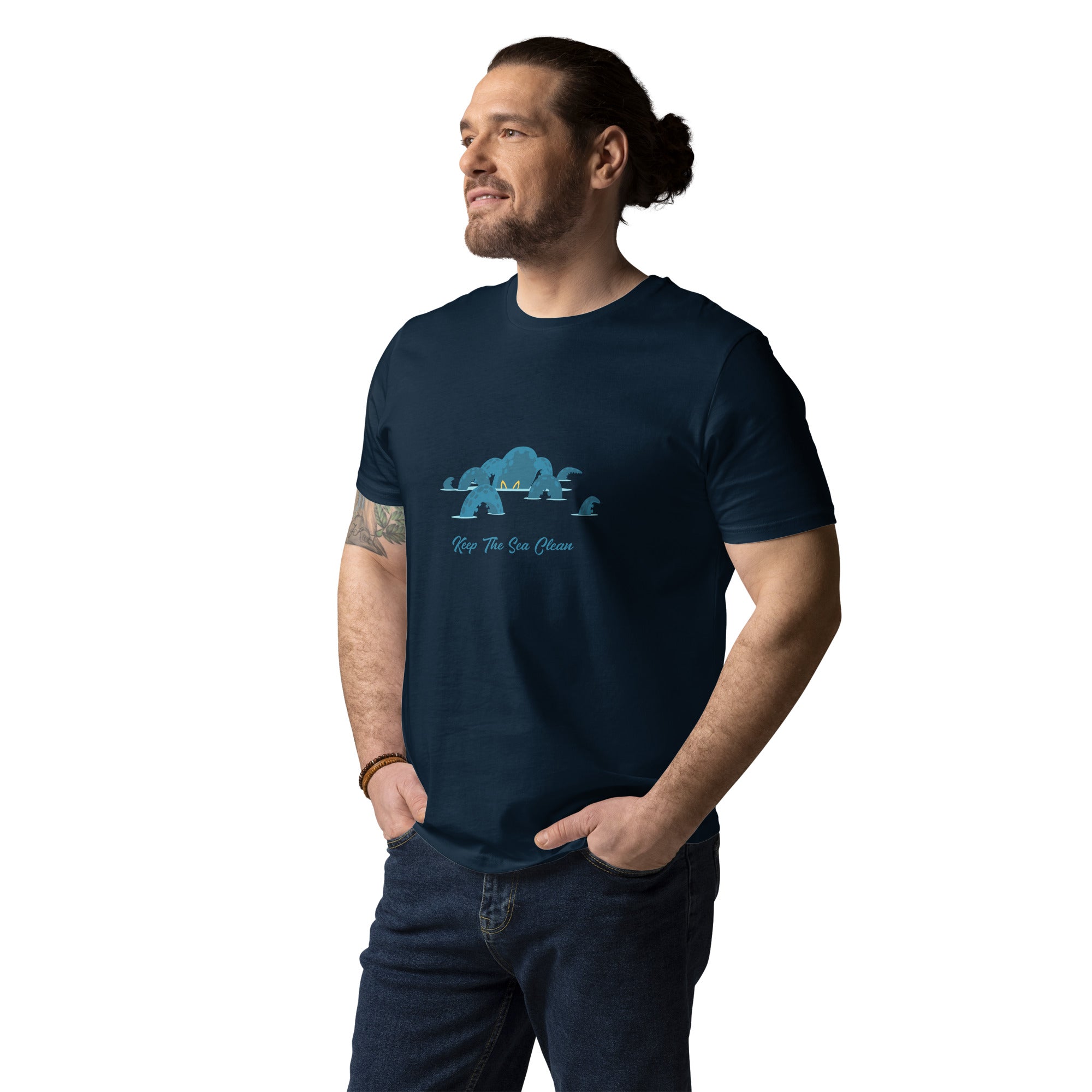Unisex organic cotton t-shirt Octopus Blue