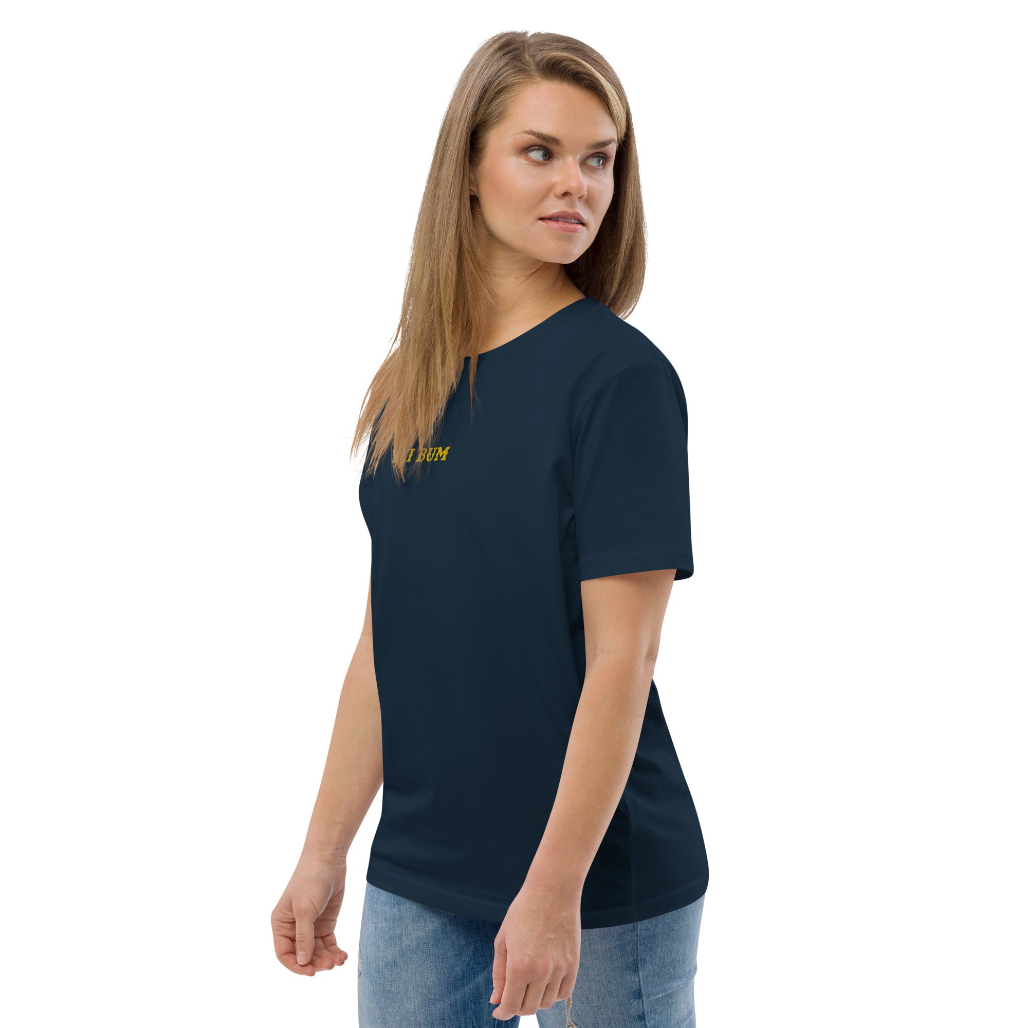 Unisex organic cotton t-shirt Ski Bum embroidered pattern