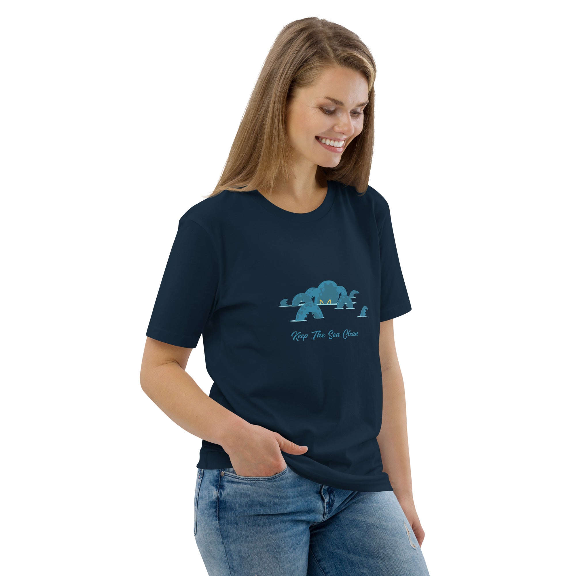 Unisex organic cotton t-shirt Octopus Blue