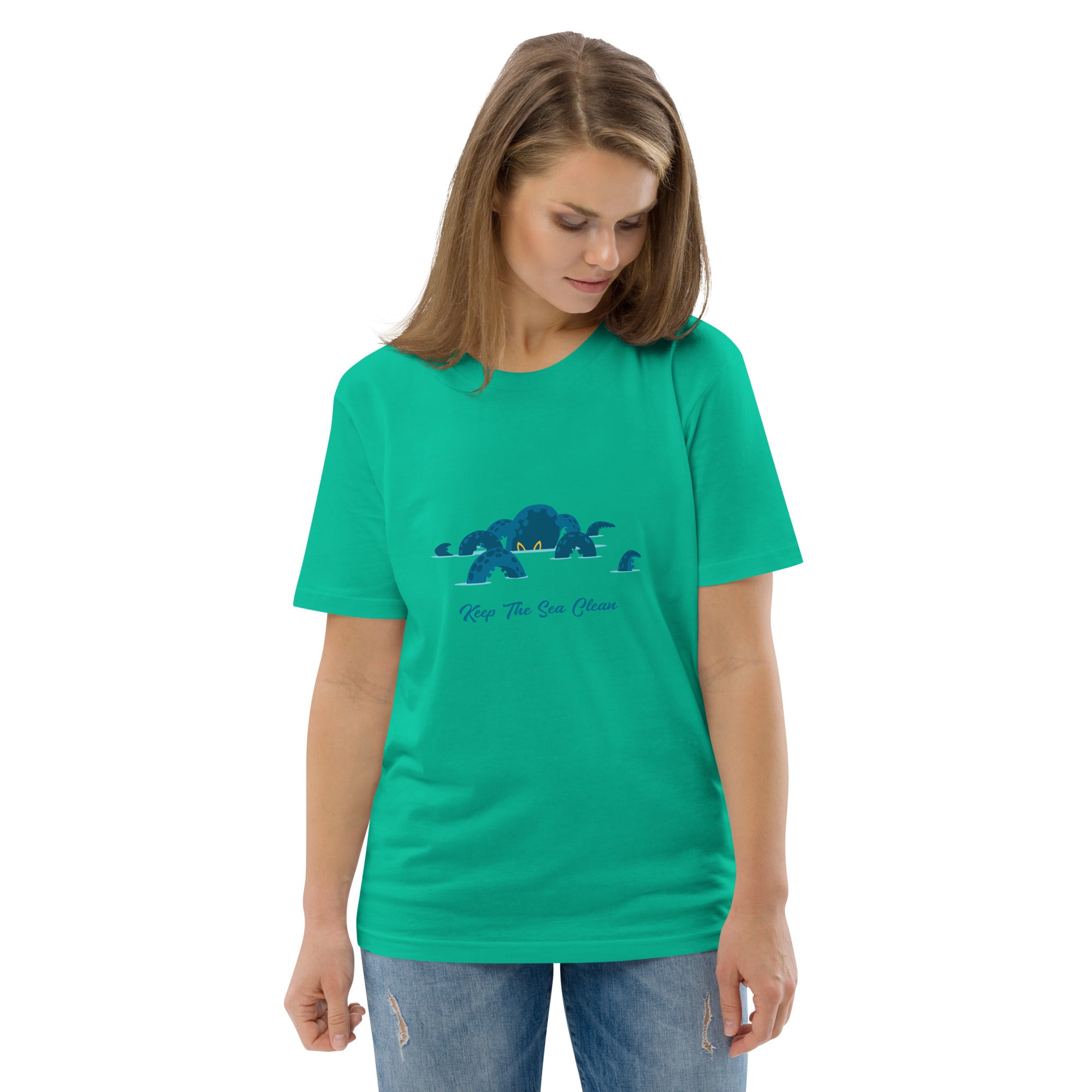 Unisex organic cotton t-shirt Octopus Blue