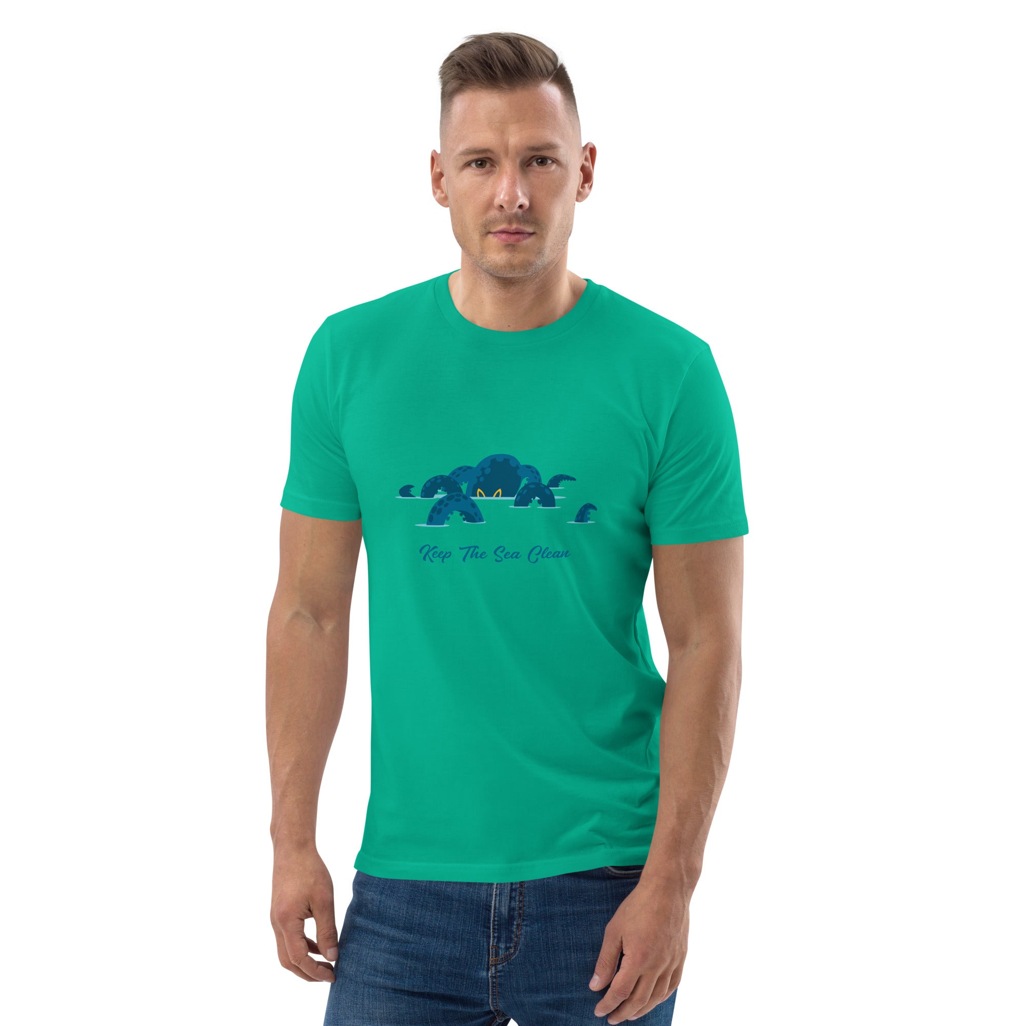 Unisex organic cotton t-shirt Octopus Blue